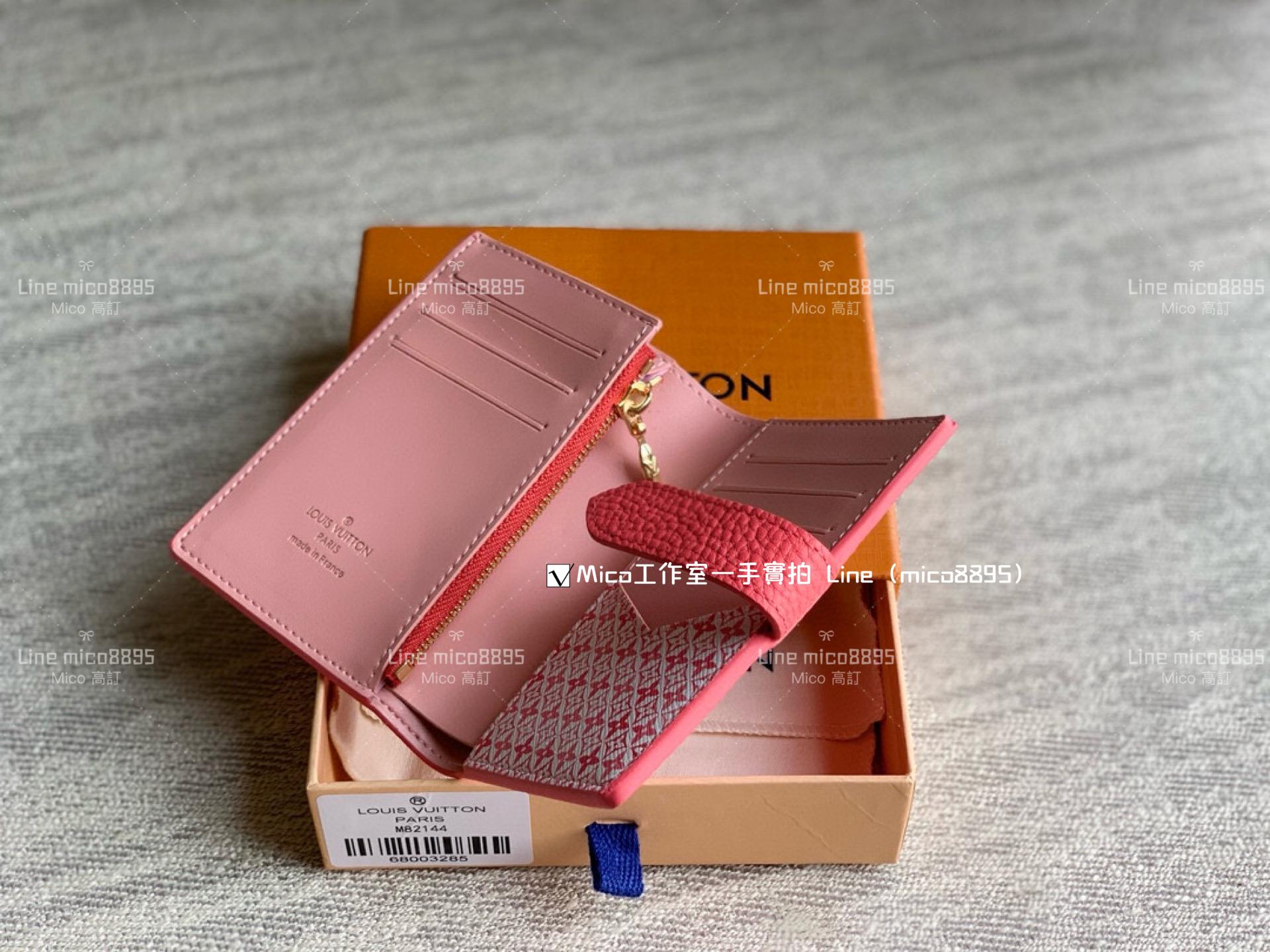 LV 小牛皮 玫紅色 Portefeuille compact LV Vertical Wallet 錢夾/短夾/錢包