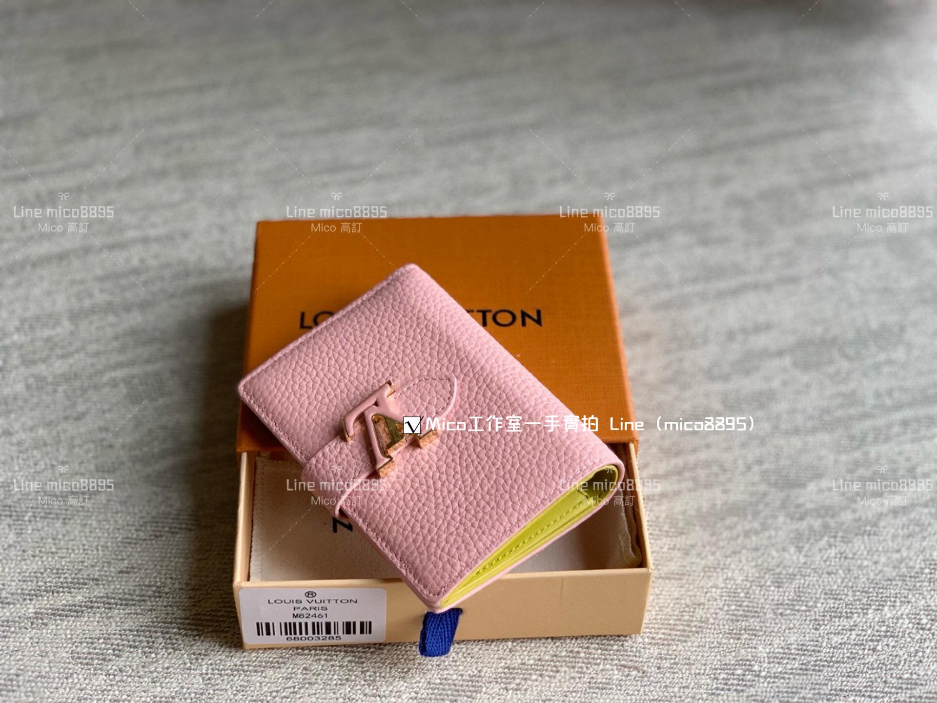 LV 小牛皮 粉色 Portefeuille compact LV Vertical Wallet 錢夾/短夾/錢包