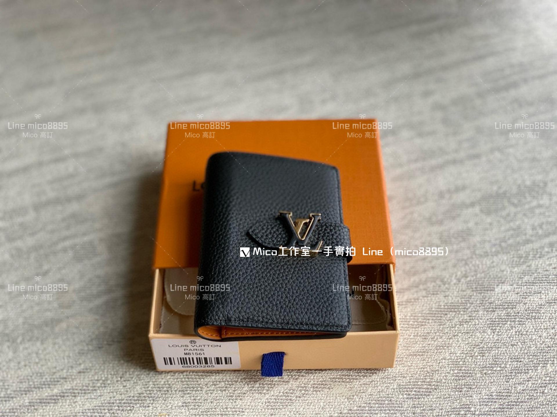 LV 小牛皮 黑色 Portefeuille compact LV Vertical Wallet 錢夾/短夾/錢包