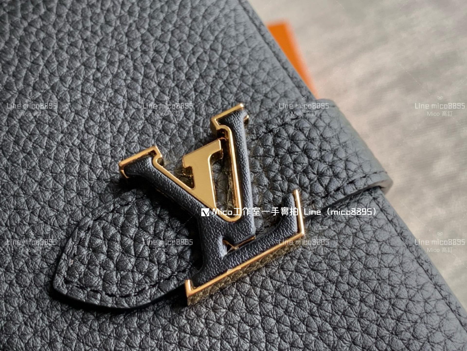 LV 小牛皮 黑色 Portefeuille compact LV Vertical Wallet 錢夾/短夾/錢包