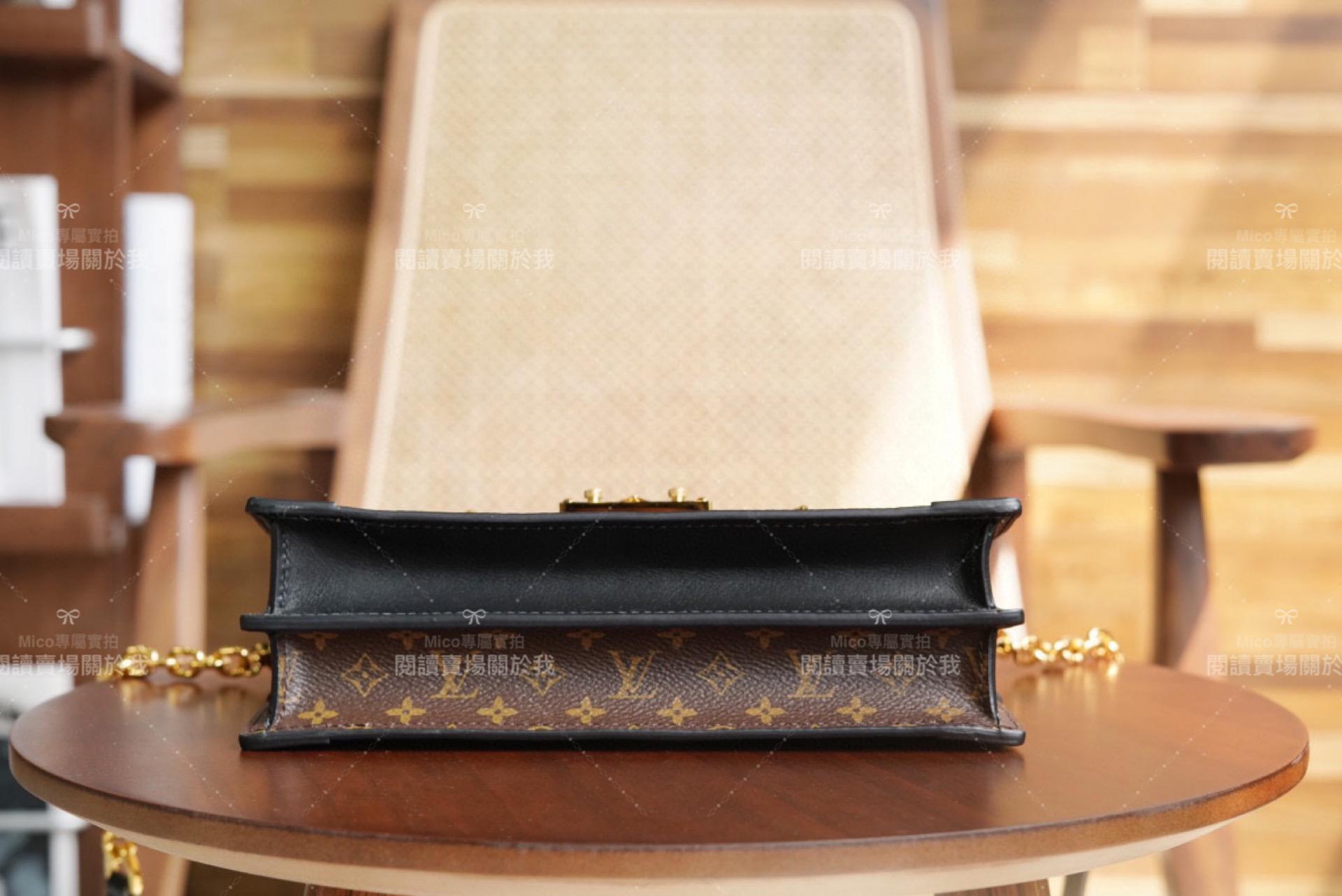 LV M43596 拼色老花 Trunk Clutch 小方包/鏈條斜跨包 20cm