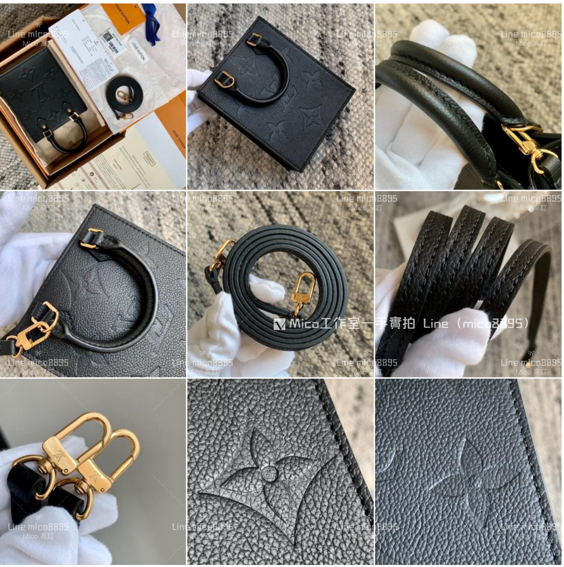 LV 壓紋皮革/黑 Petit Sac Plat手袋 琴譜包 M80478 17cm