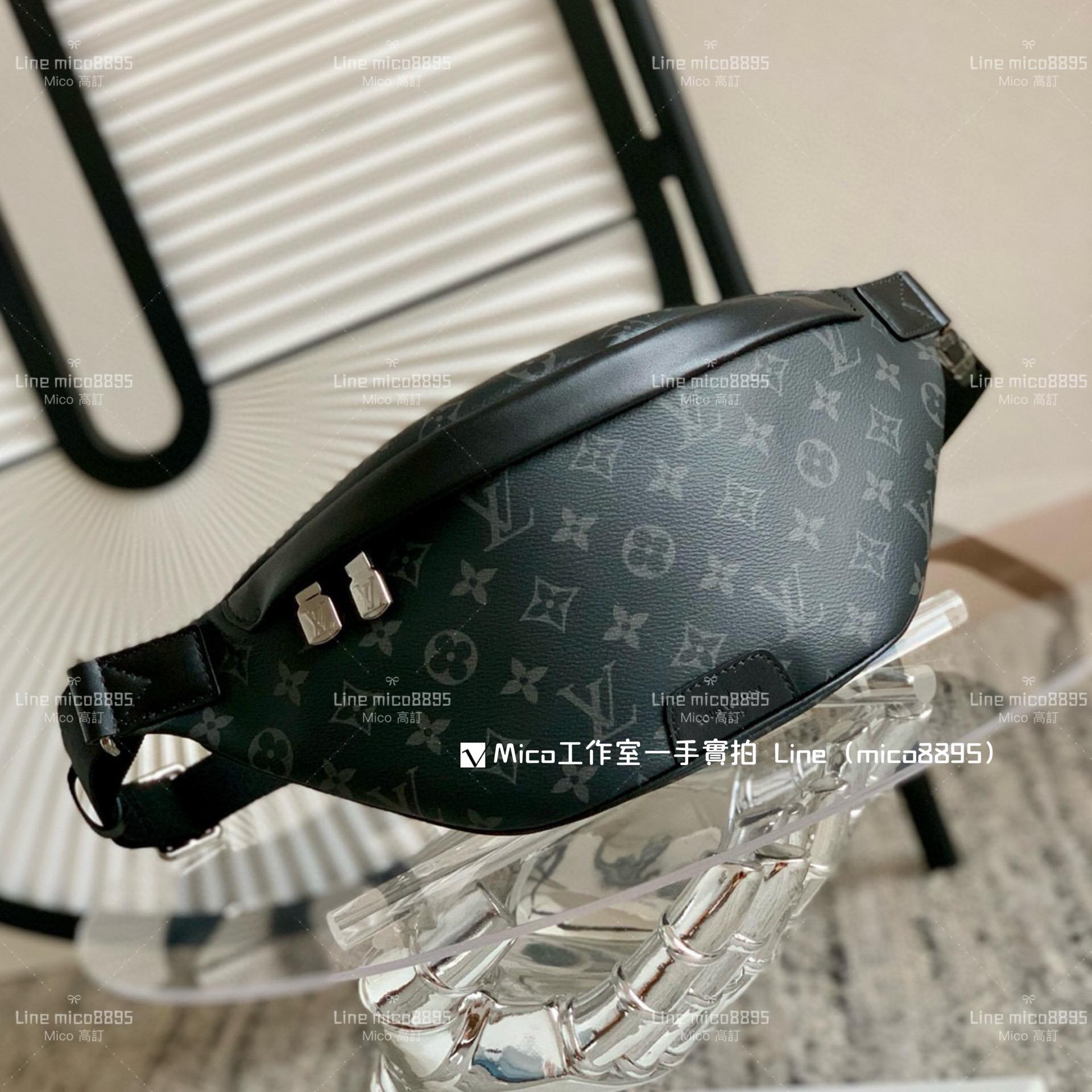 LV 黑花 DISCOVERY 腰包 胸包 M46035 男包 44cm