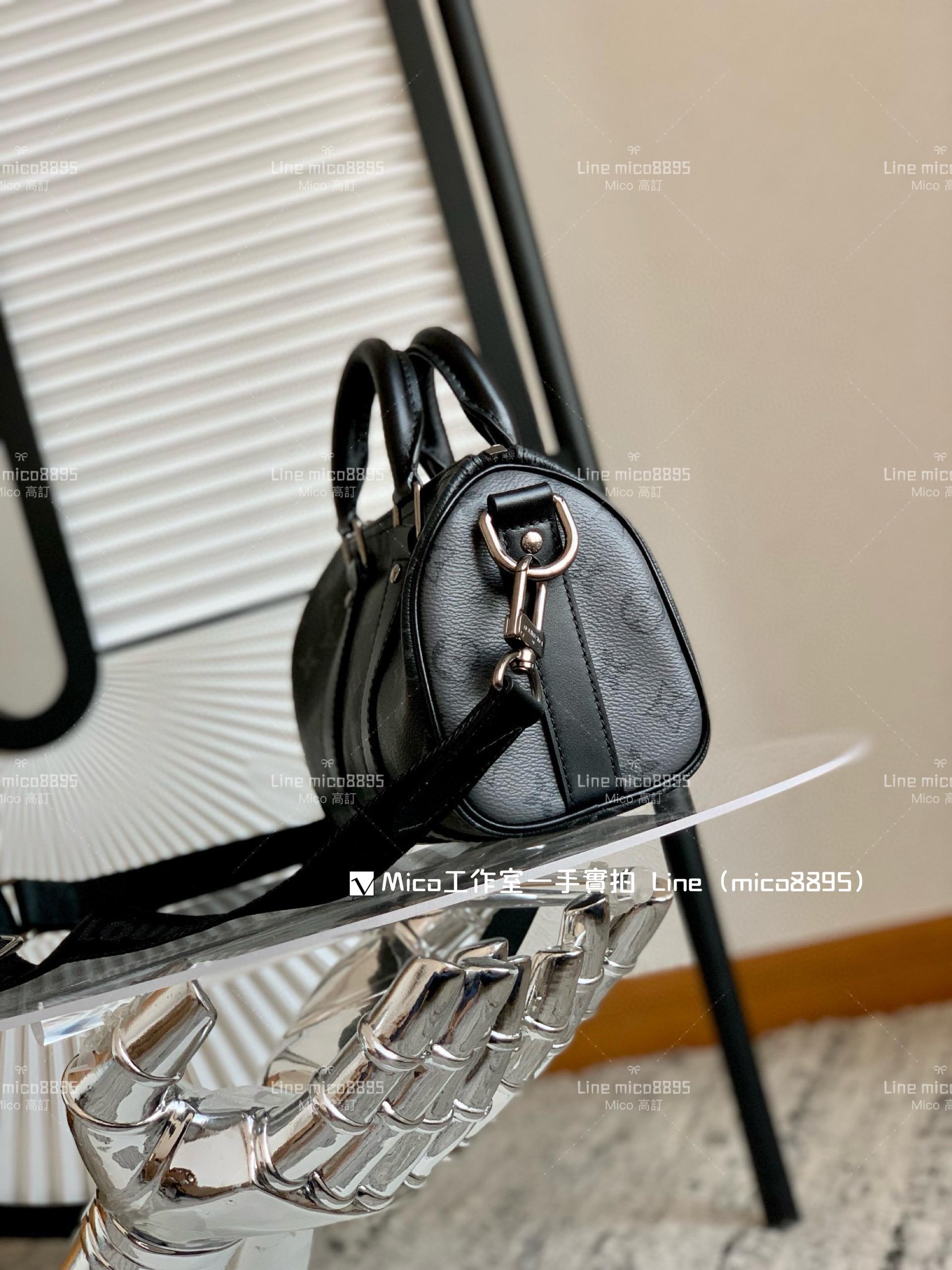 LV 黑色老花 Keepall 25手袋 枕頭包 M46271 25cm