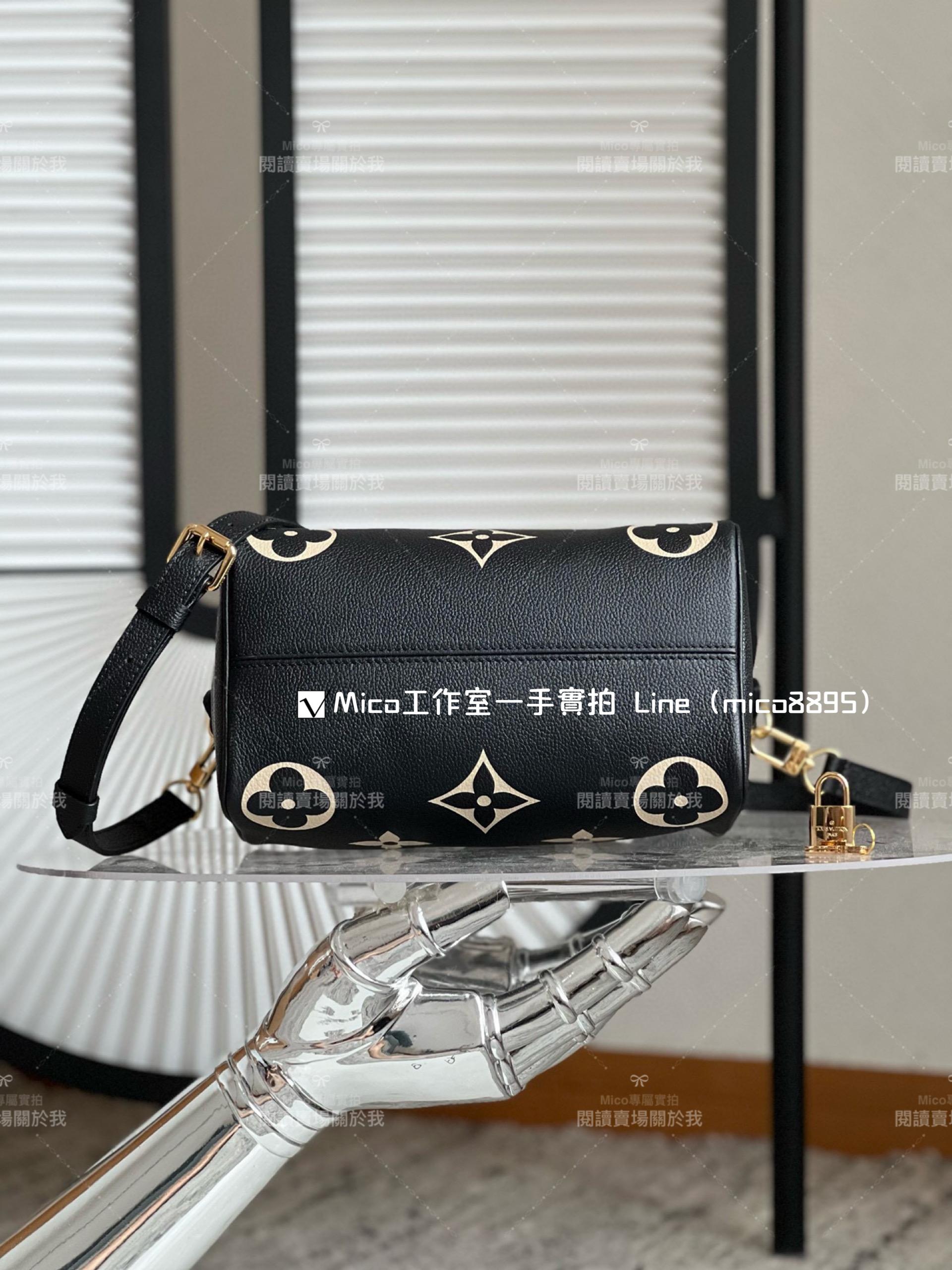 LV 黑色絲印款 SPEEDY BANDOULIÈRE 25 手袋 枕頭包 M58947 25cm