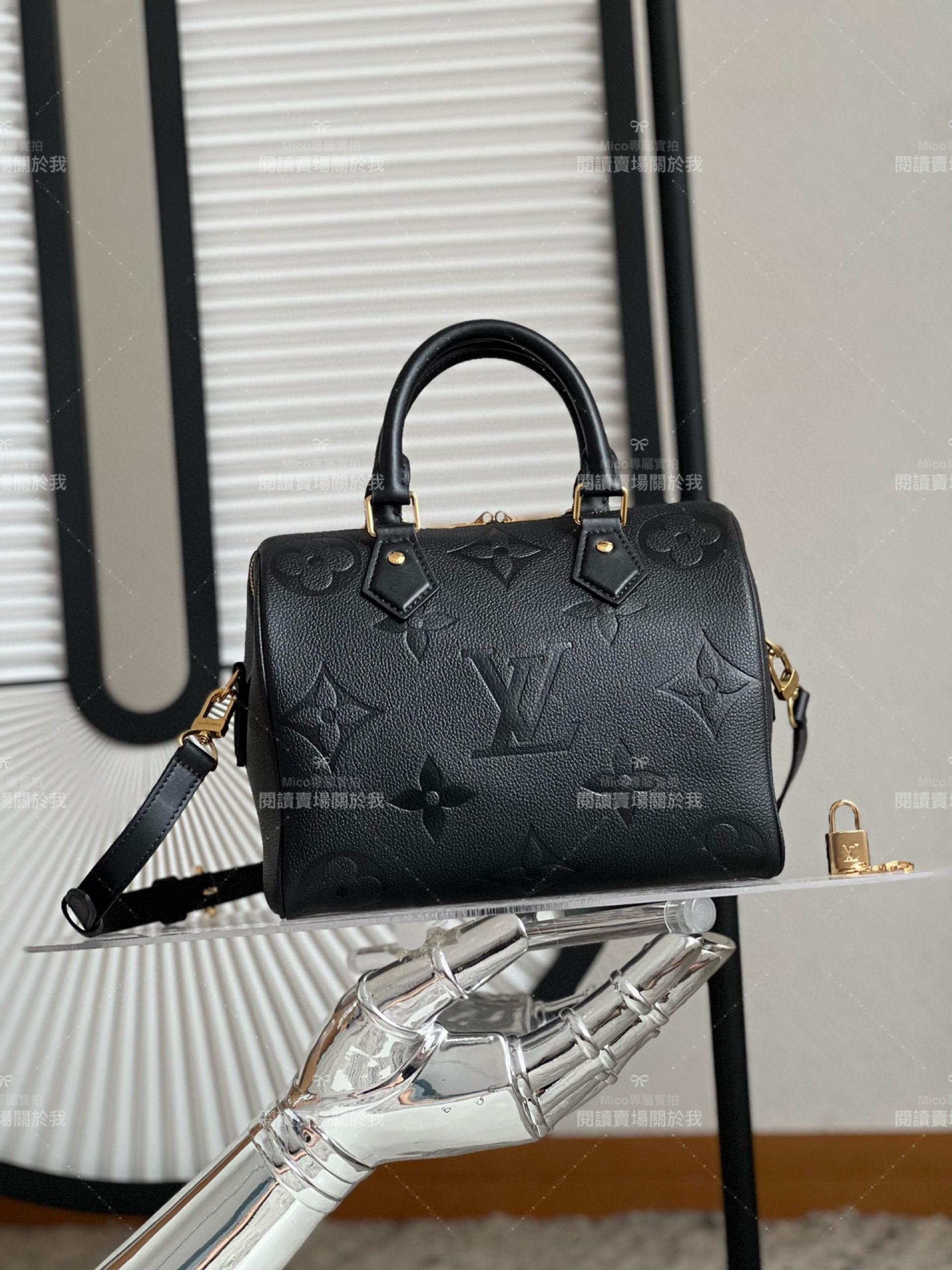 LV 黑色壓紋 SPEEDY BANDOULIÈRE 25 手袋  M58951 枕頭包 25cm