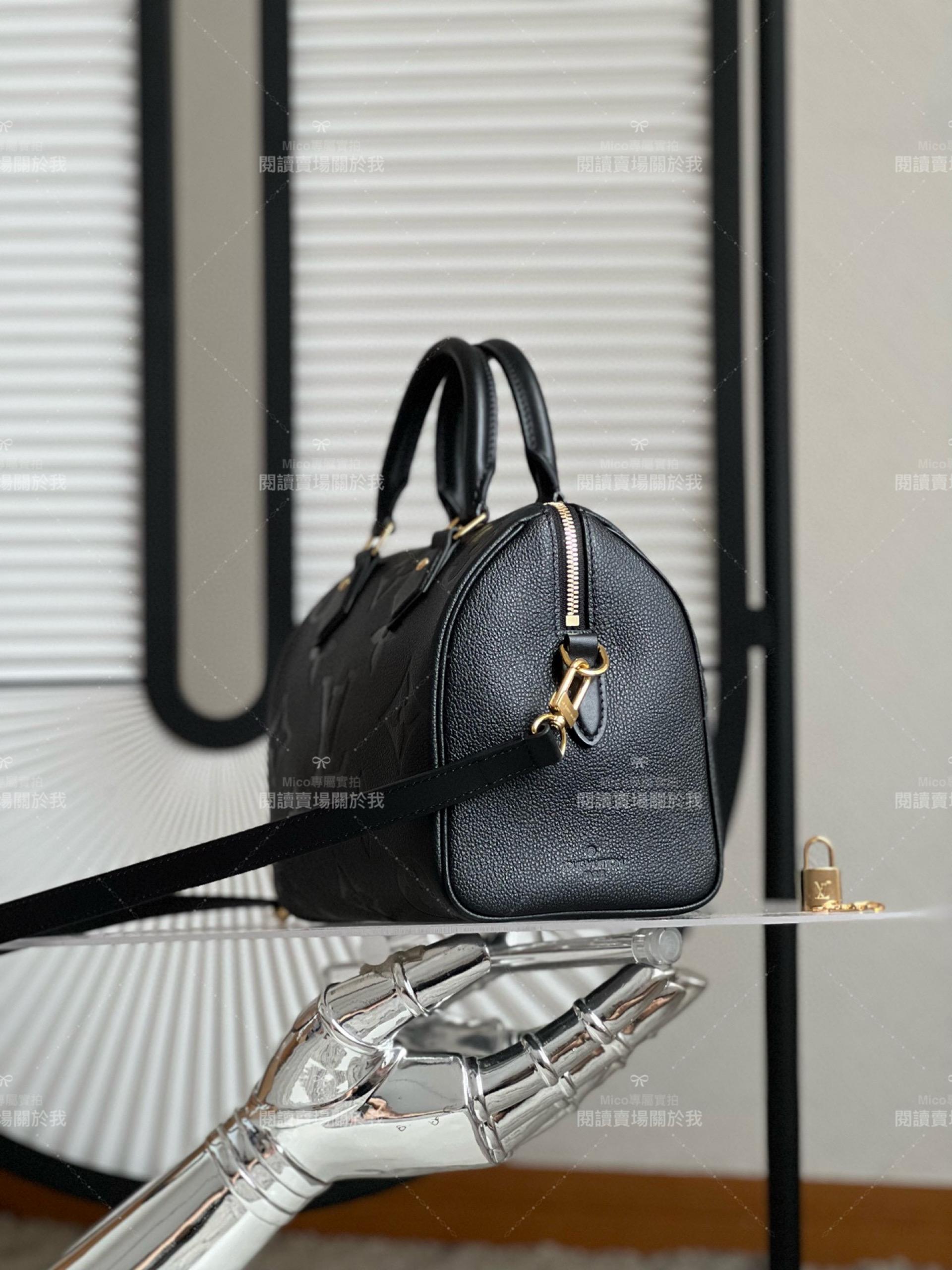 LV 黑色壓紋 SPEEDY BANDOULIÈRE 25 手袋  M58951 枕頭包 25cm