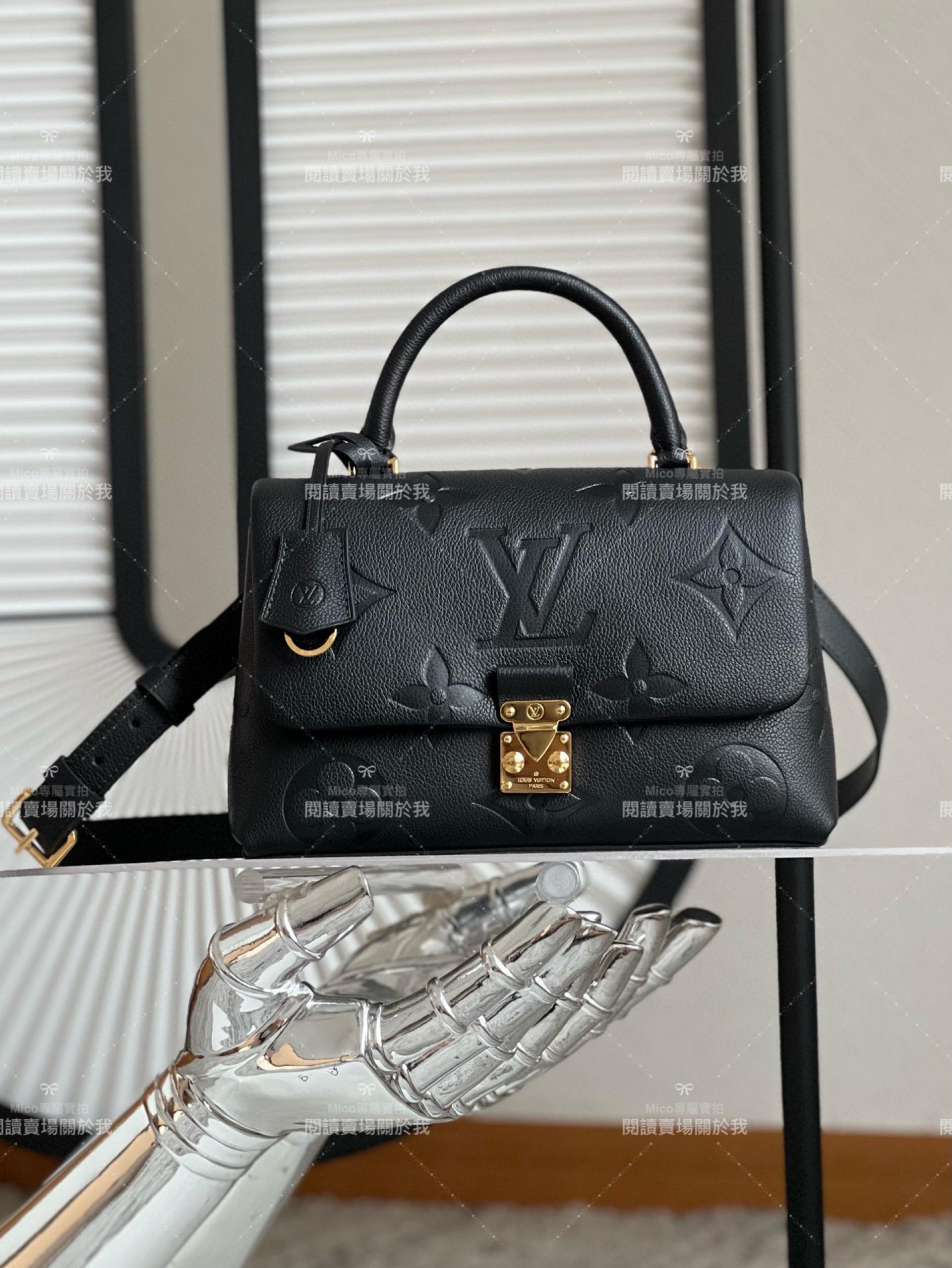 LV 黑色壓紋 MADELEINE 中號手袋 M45976 30cm