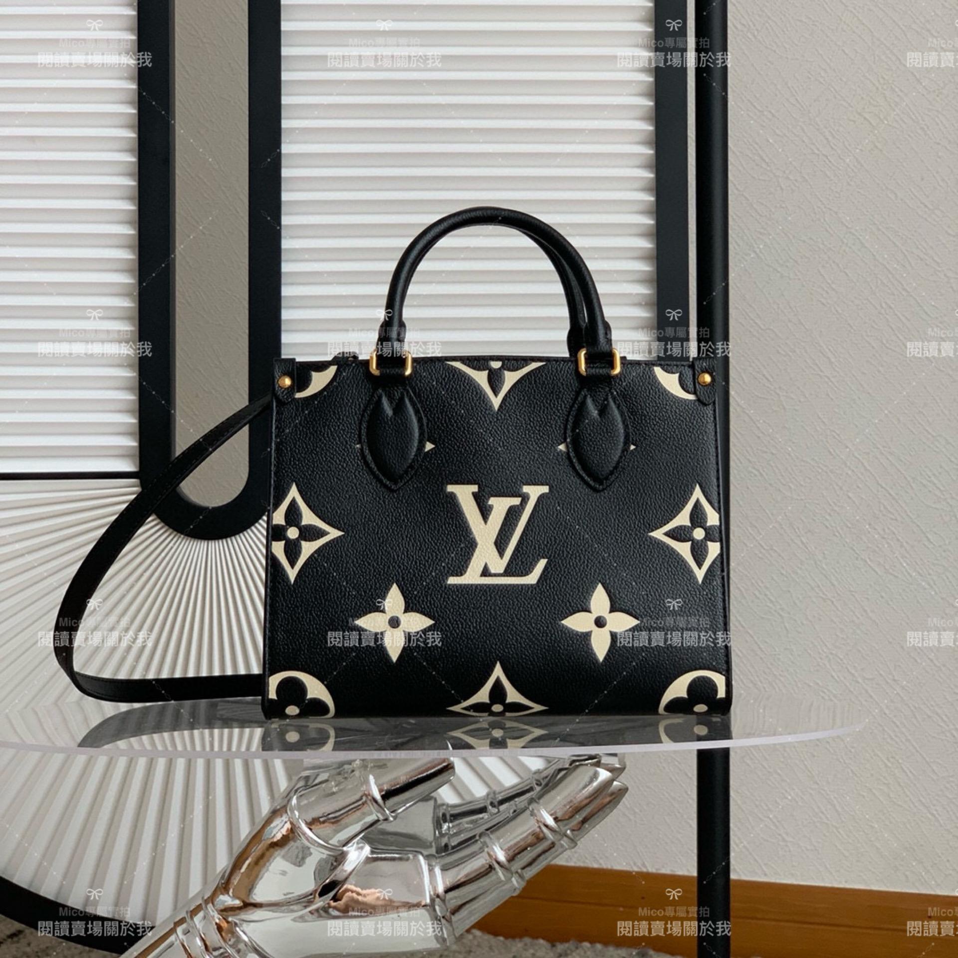 LV 黑色絲印款 Onthego小號 Tote包 M45659 25cm