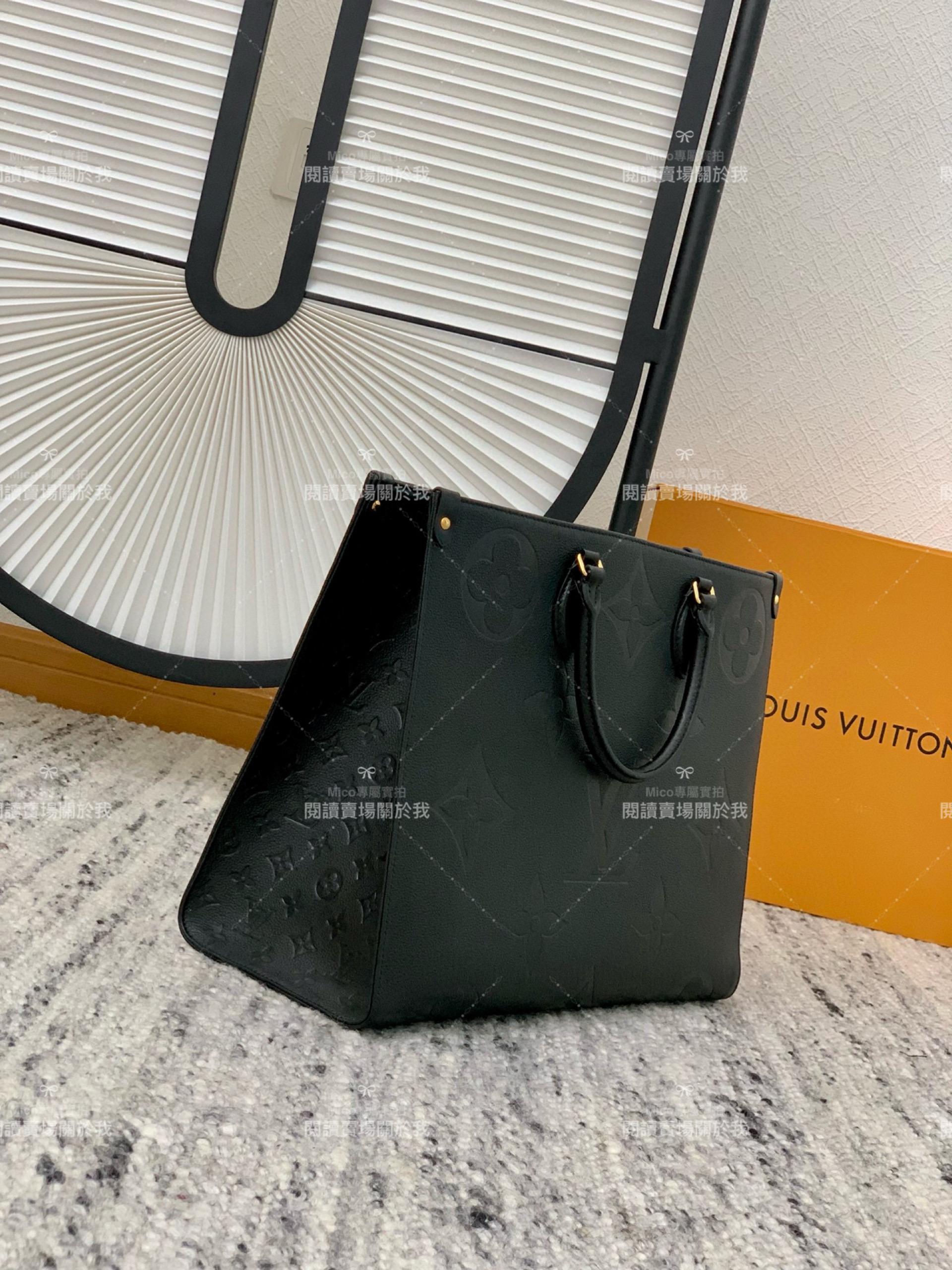 LV 黑色壓紋 ONTHEGO 大號手袋 M44925 Tote 購物袋黑色 41cm