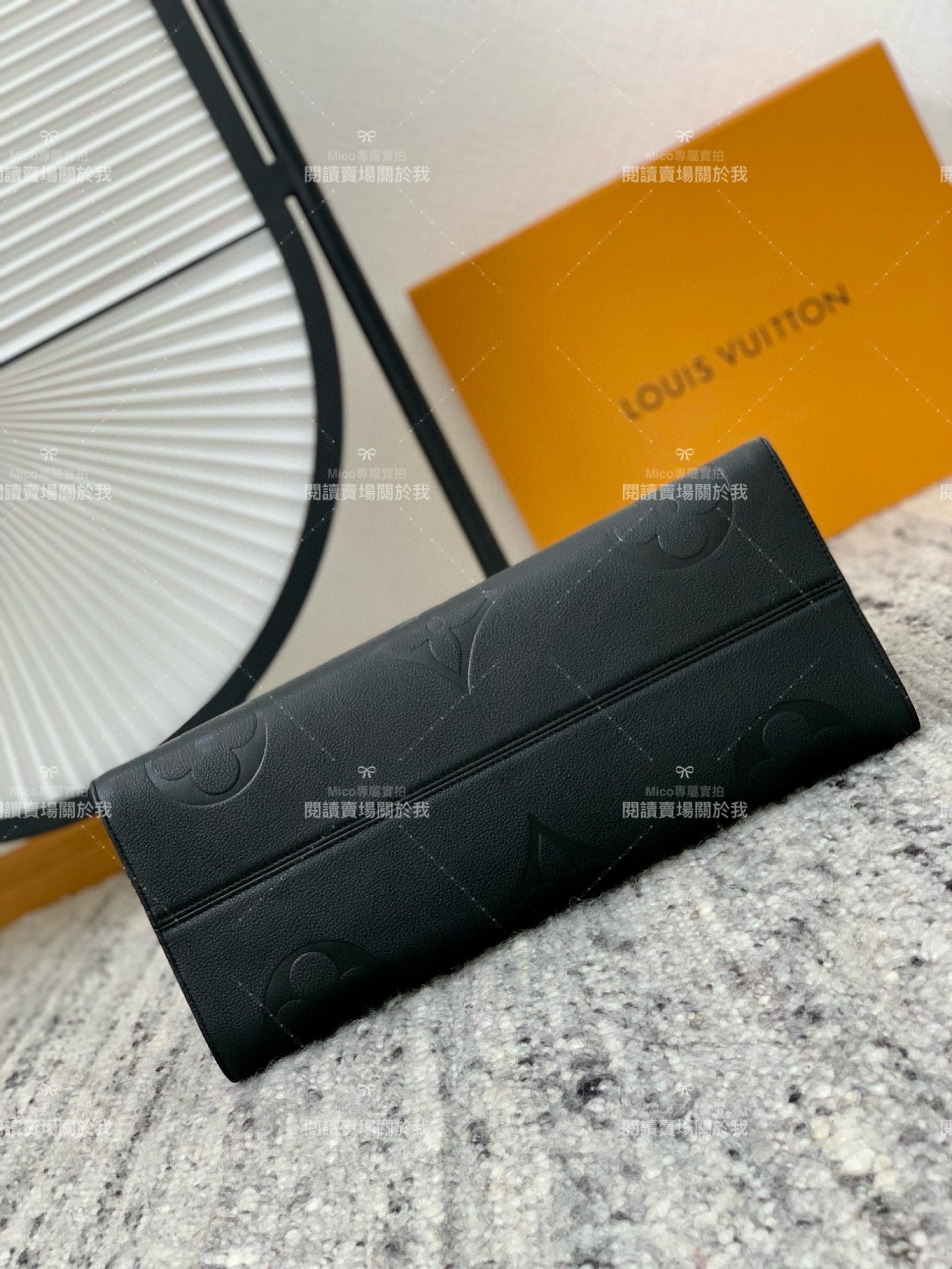 LV 黑色壓紋 ONTHEGO 大號手袋 M44925 Tote 購物袋黑色 41cm