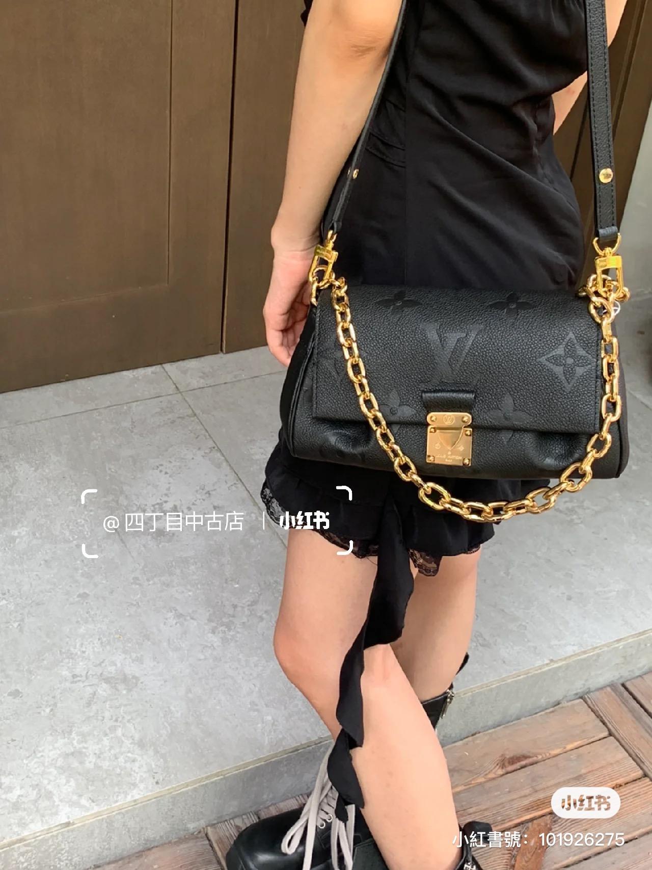 LV FAVORITE 手袋 M45813 黑色印花 斜跨包 24cm