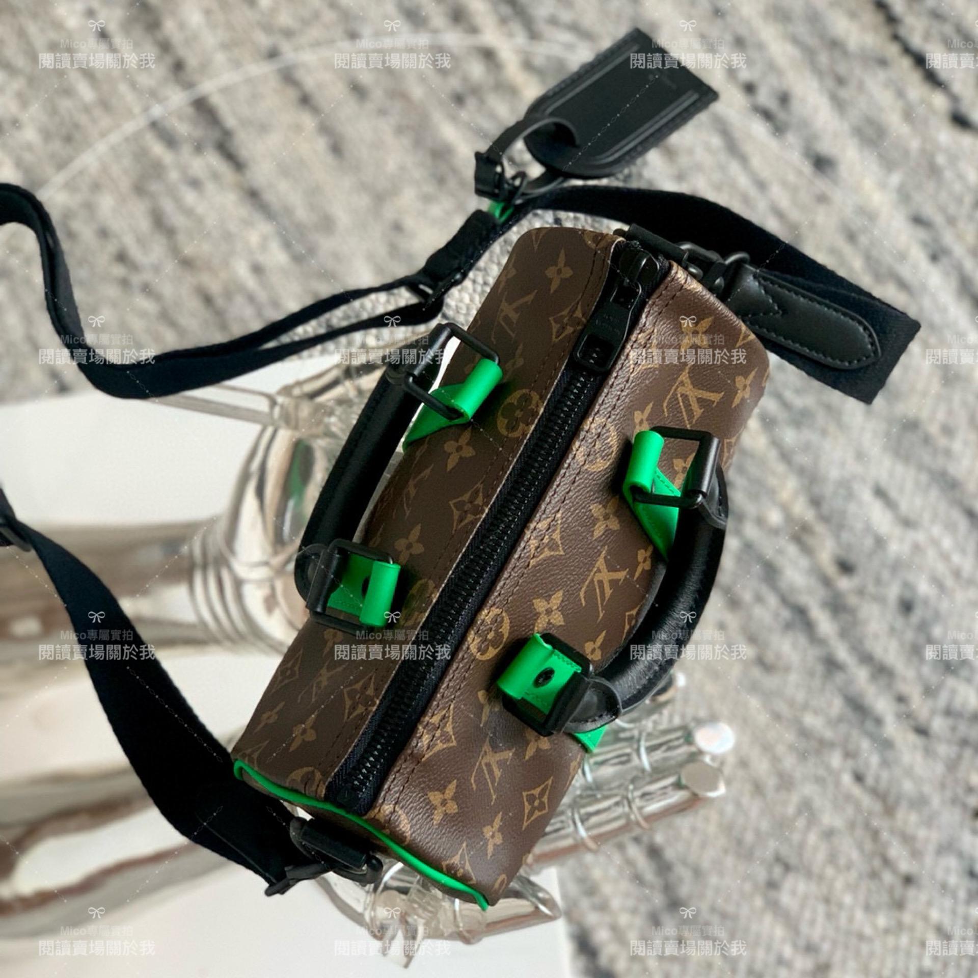 LV 老花拼綠 潮流款 BANDOULIÈRE 25手袋 M46249