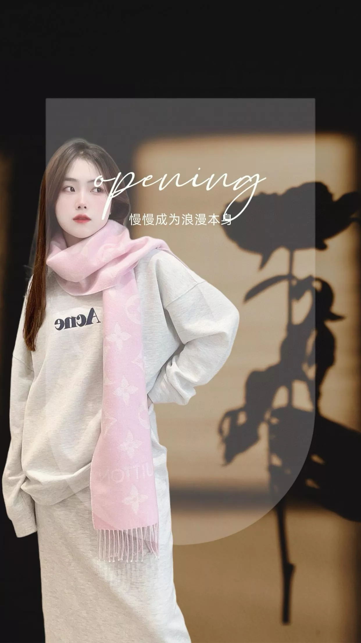 LV 𝐋𝐨𝐮𝐢𝐬 𝐕𝐮𝐢𝐭𝐭𝐨𝐧《Essential 圍巾》M77729 玫粉色 Size ：186x34cm