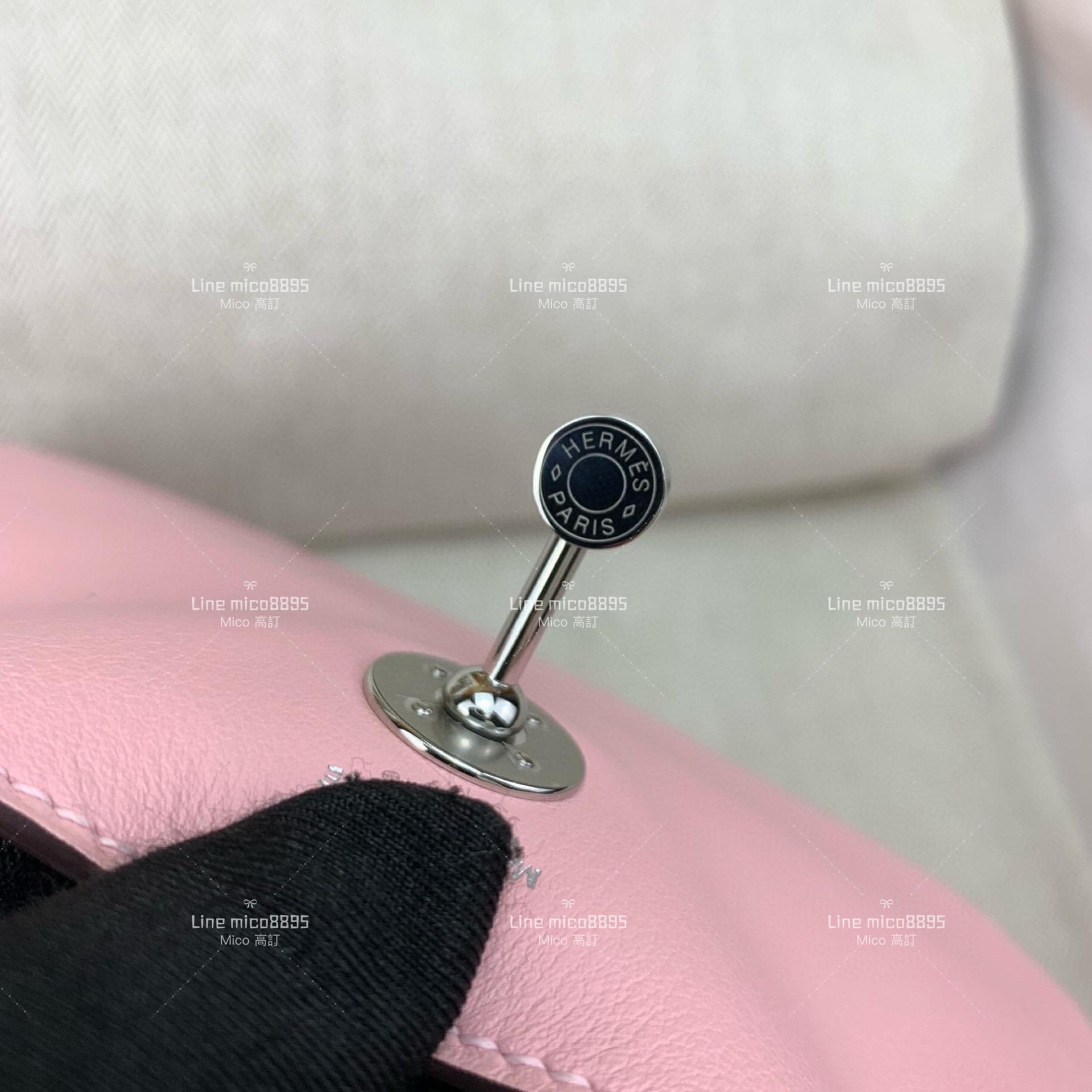 HERMES mini Lindy swift 3Q粉 銀扣，全手工手縫