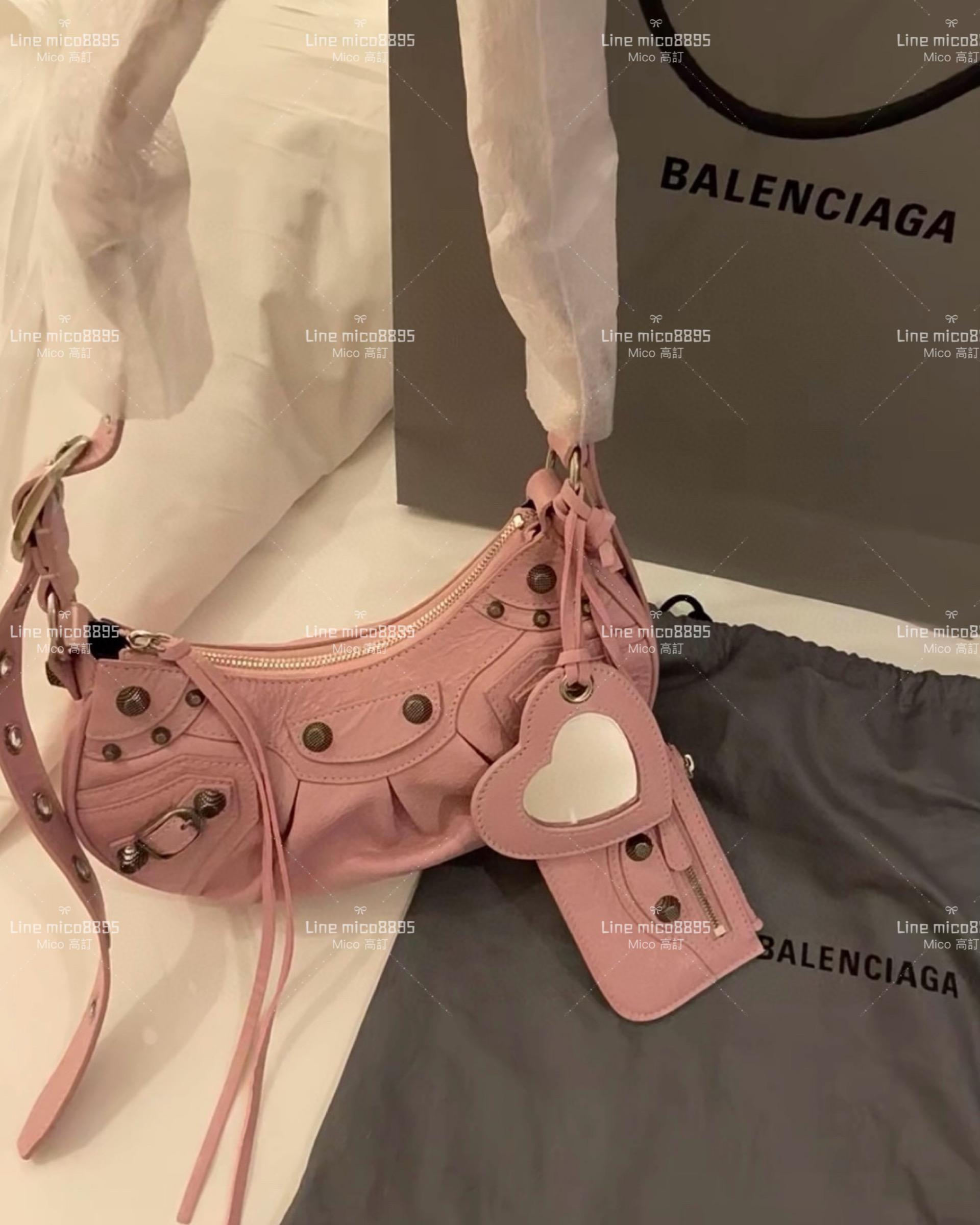 Balenciaga(巴黎世家) 玫瑰乾燥粉色 26cm Le Cagole半月包/餃子包/機車包