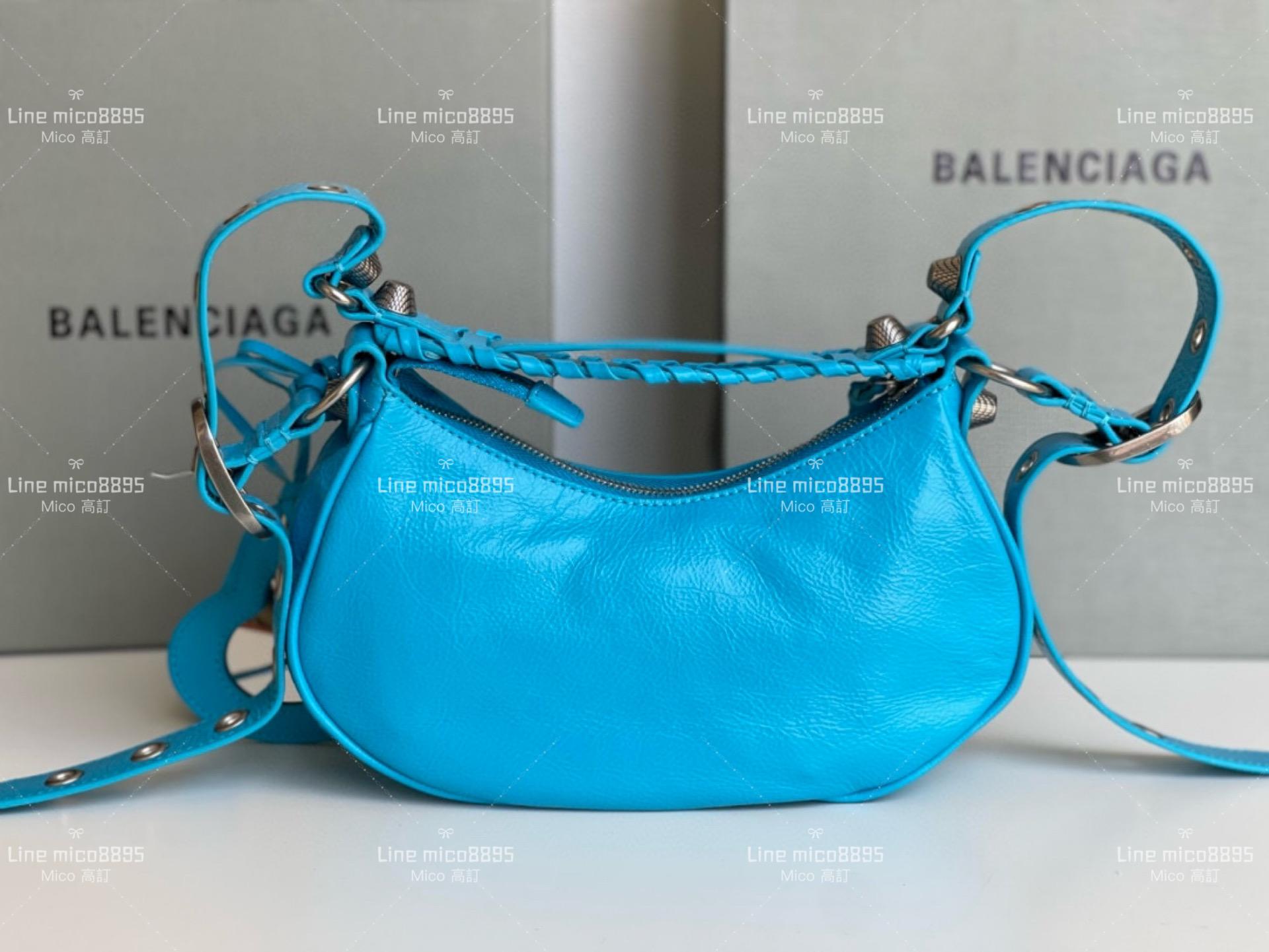 Balenciaga(巴黎世家) 電光藍 26cm Le Cagole半月包/餃子包/機車包