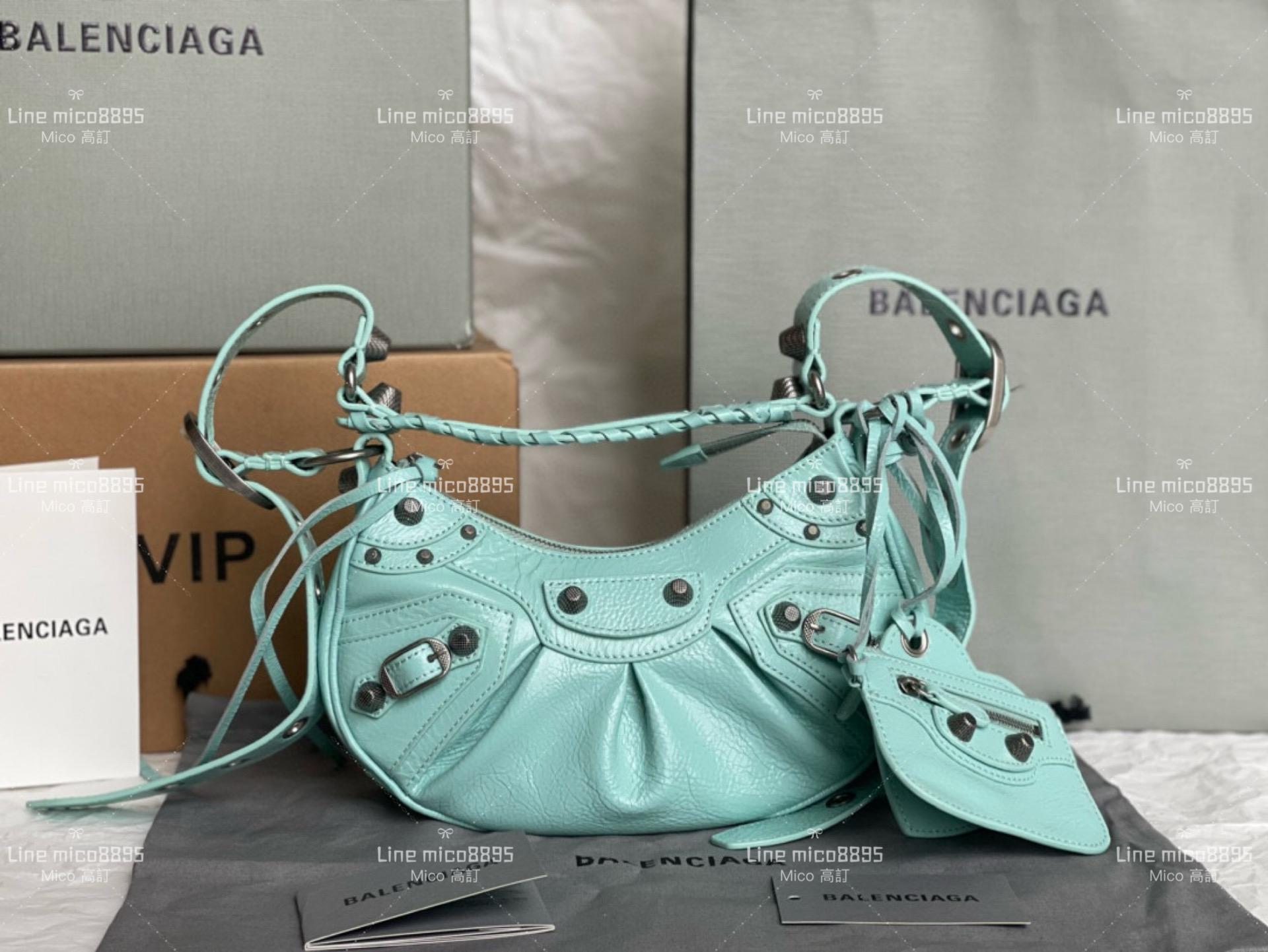 Balenciaga(巴黎世家) 薄荷綠 26cm Le Cagole半月包/餃子包/機車包