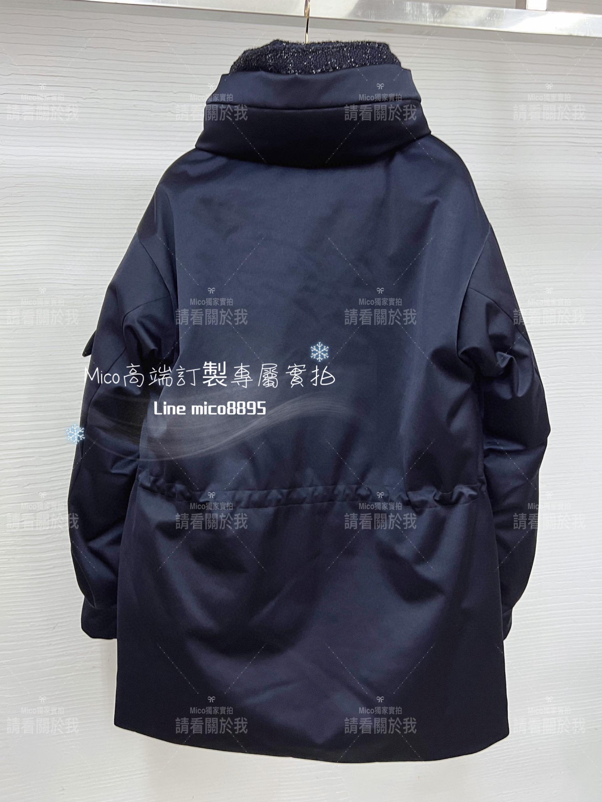 Chanel Coco Neige系列 藍黑色 中長款羽絨服/羽絨外套 90%鵝絨