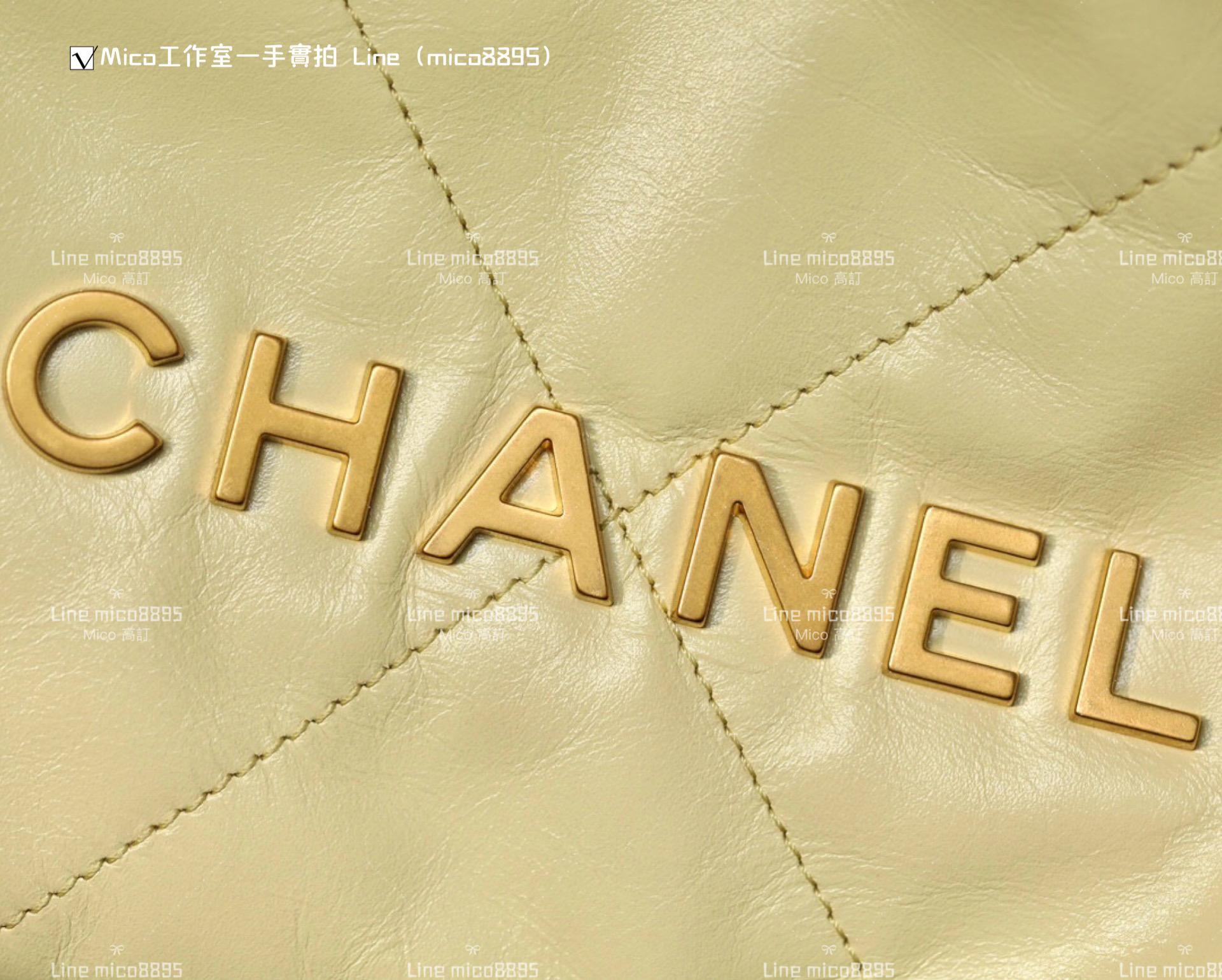 Chanel 手工坊系列 mini22Bag 小雞黃/金釦 尺寸：𝟣𝟫*𝟤𝟢*𝟨 𝖼𝗆