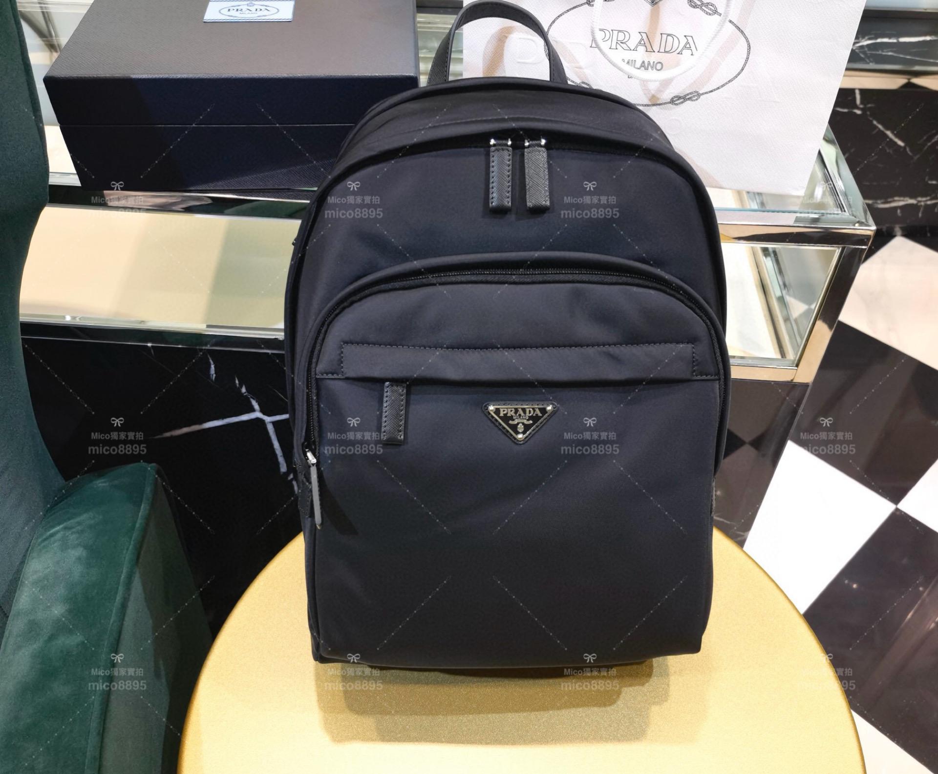 Prada 新款 黑色 尼龍雙肩背包/旅行包 輕巧方便 31cm