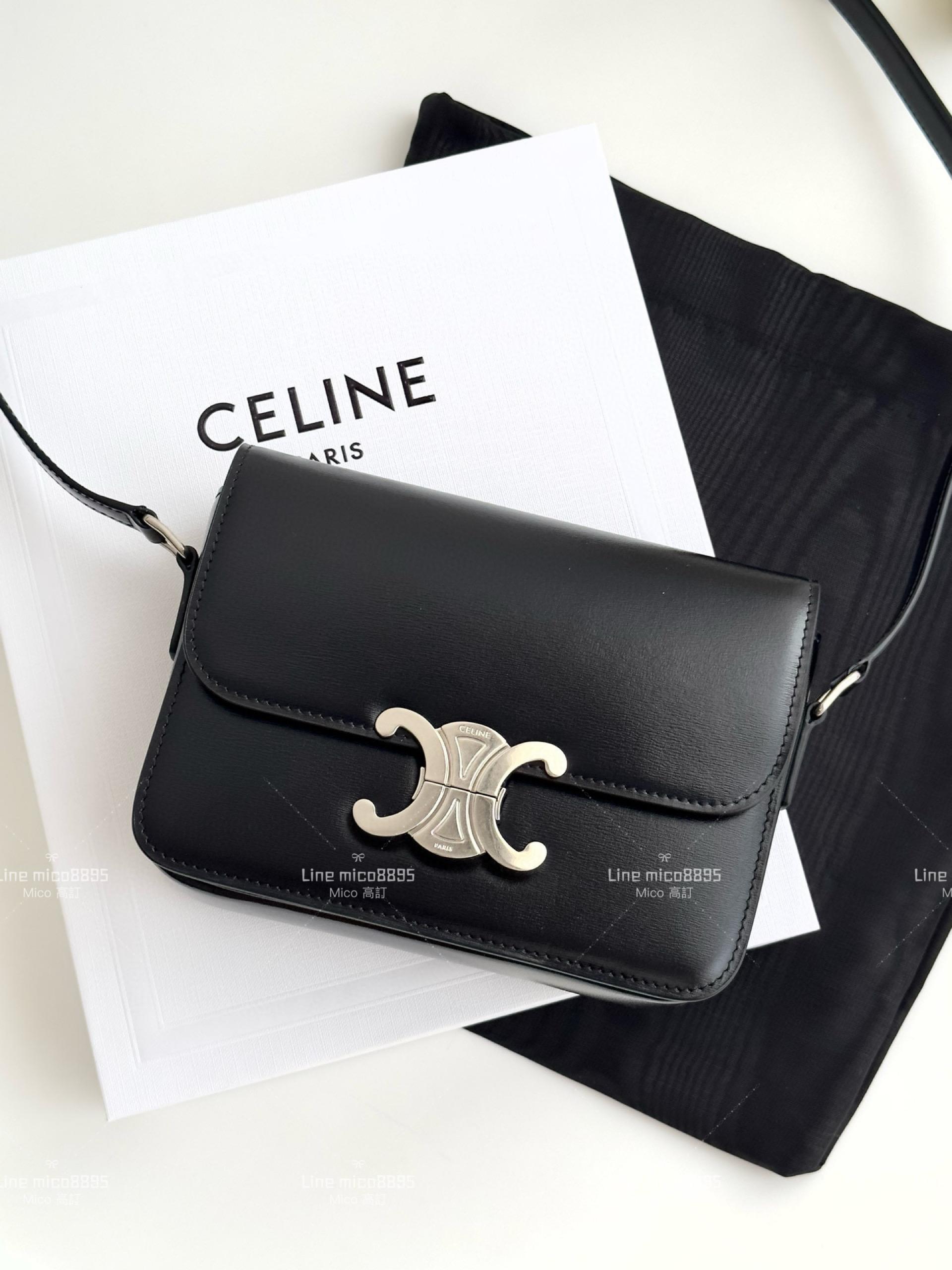 Celine Triomphe凱旋門｜經典款 黑銀/小號18.5cm