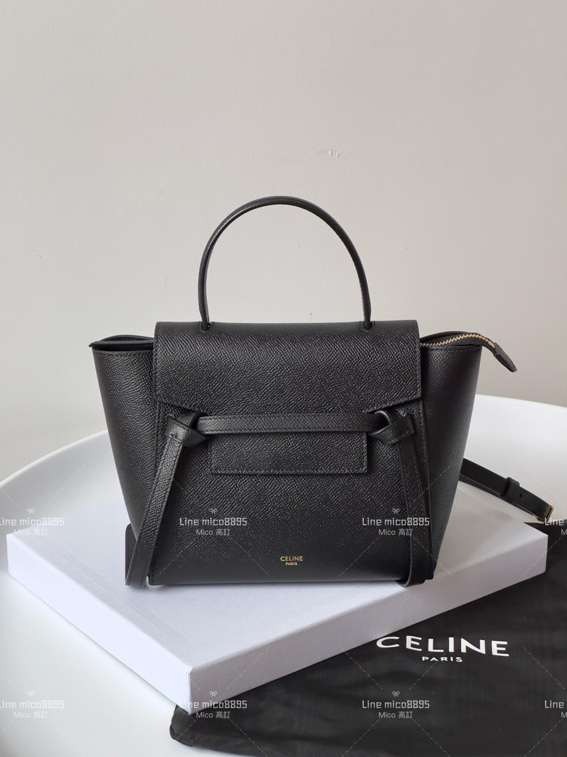 Celine 純鋼五金｜Nano Belt 鯰魚包 杏色 可調節肩帶 20cm