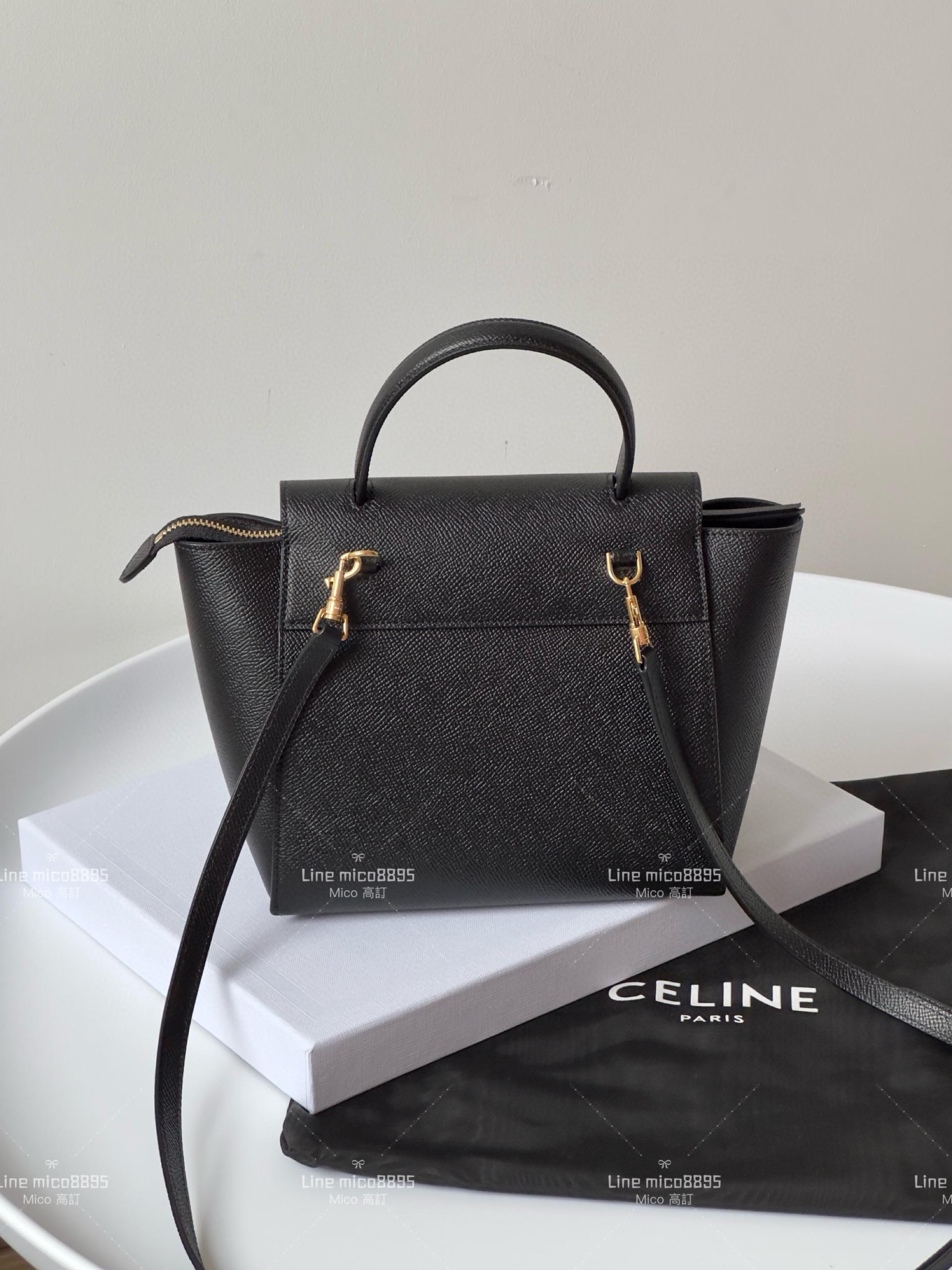 Celine 純鋼五金｜Nano Belt 鯰魚包 杏色 可調節肩帶 20cm