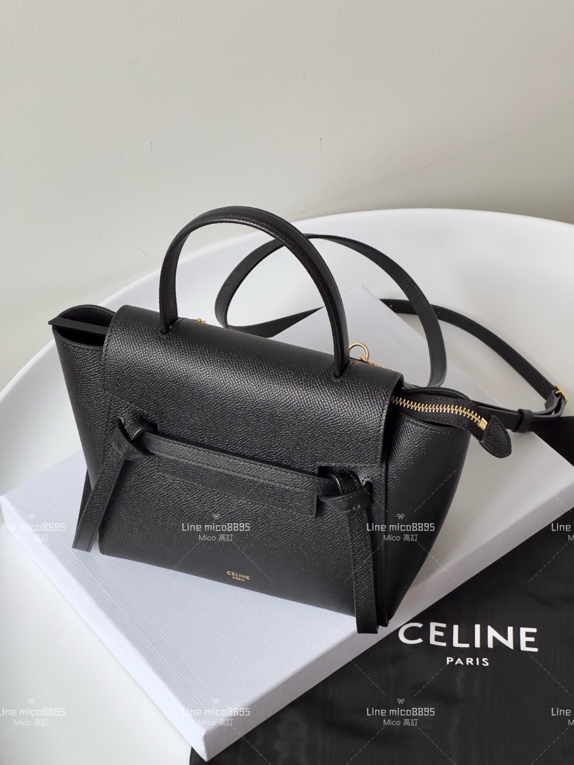 Celine 純鋼五金｜Nano Belt 鯰魚包 杏色 可調節肩帶 20cm