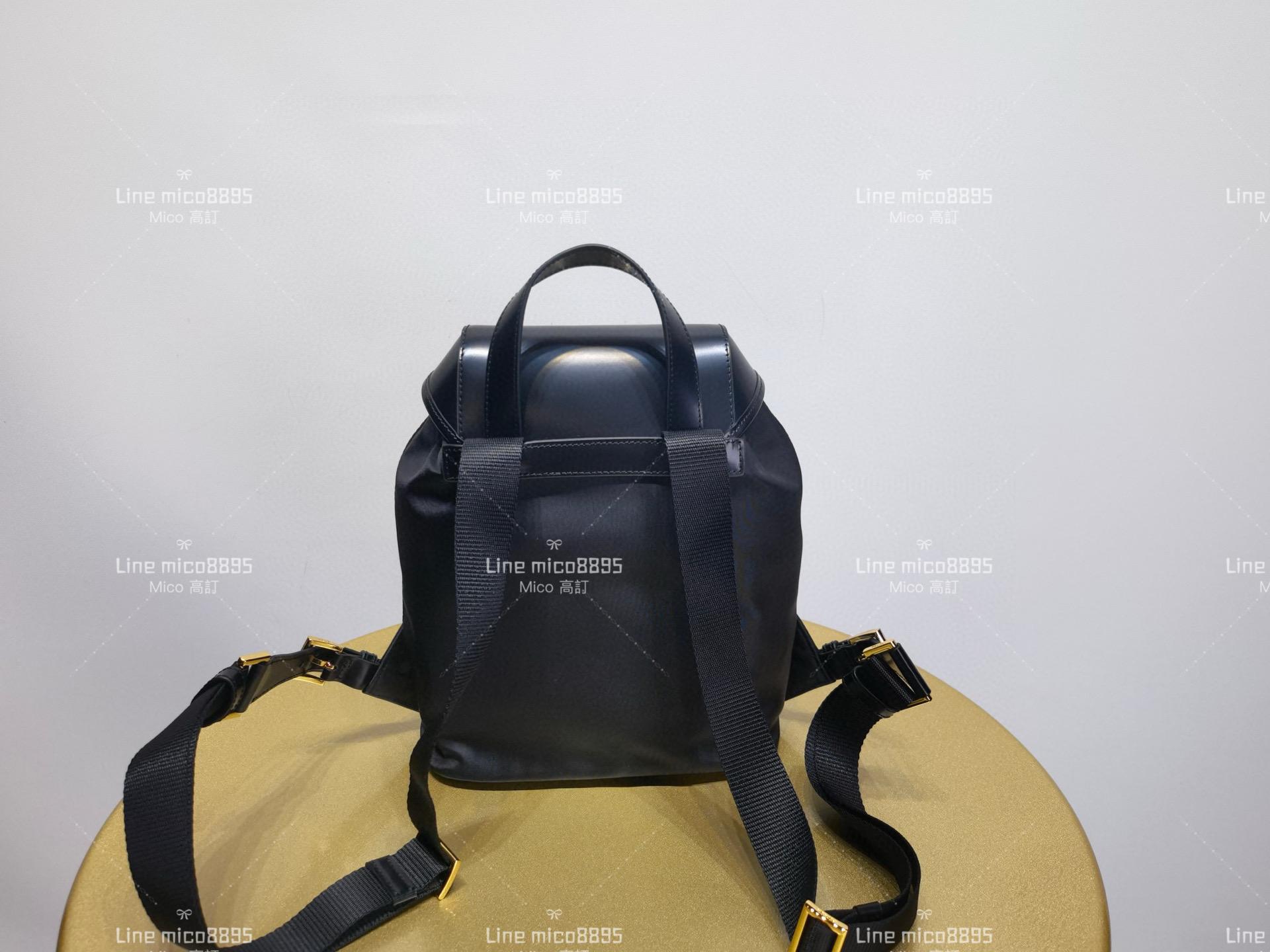 Prada 秋冬新品女款背包 雙肩包 尼龍拼皮 20cm