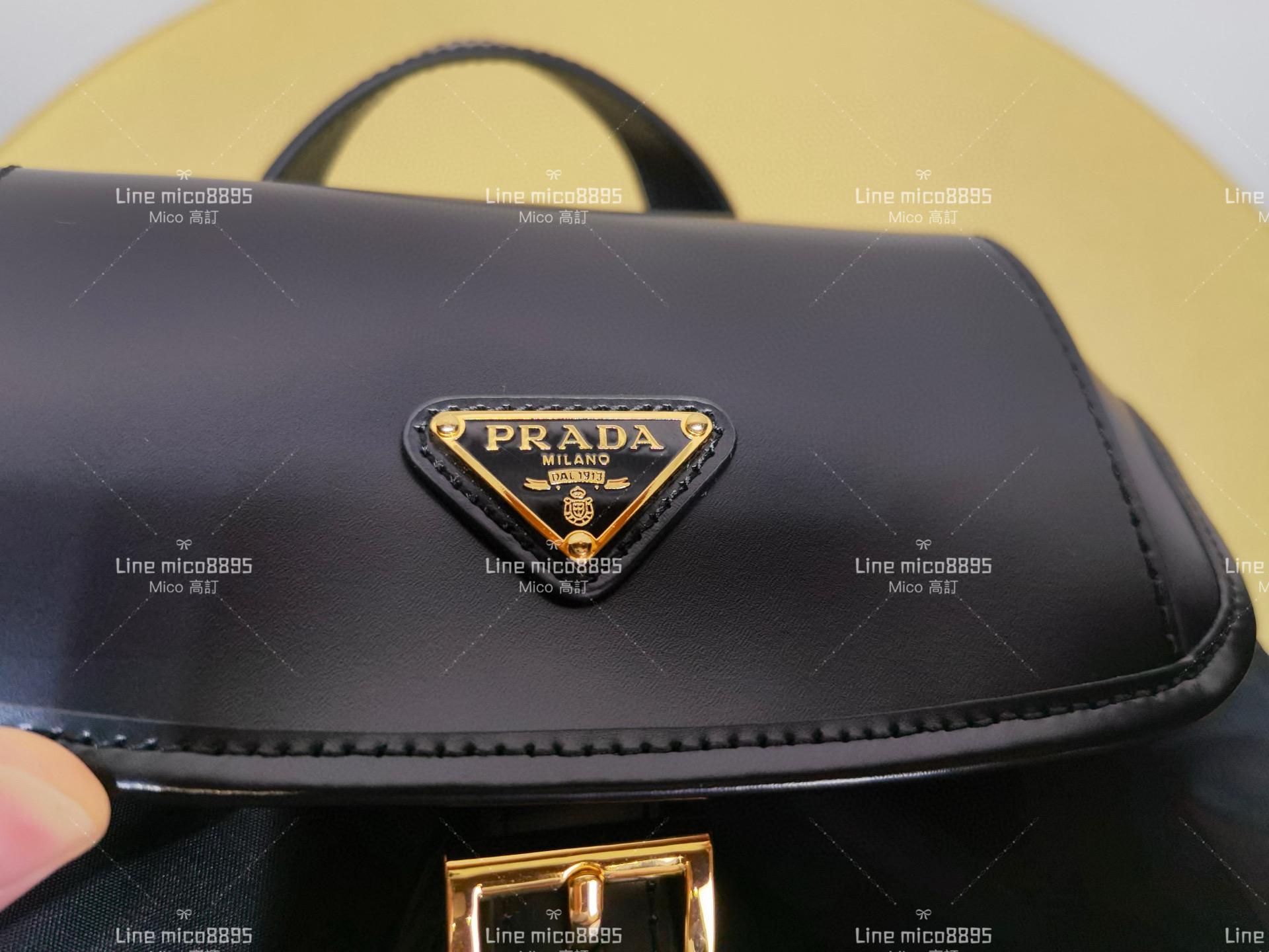 Prada 秋冬新品女款背包 雙肩包 尼龍拼皮 20cm