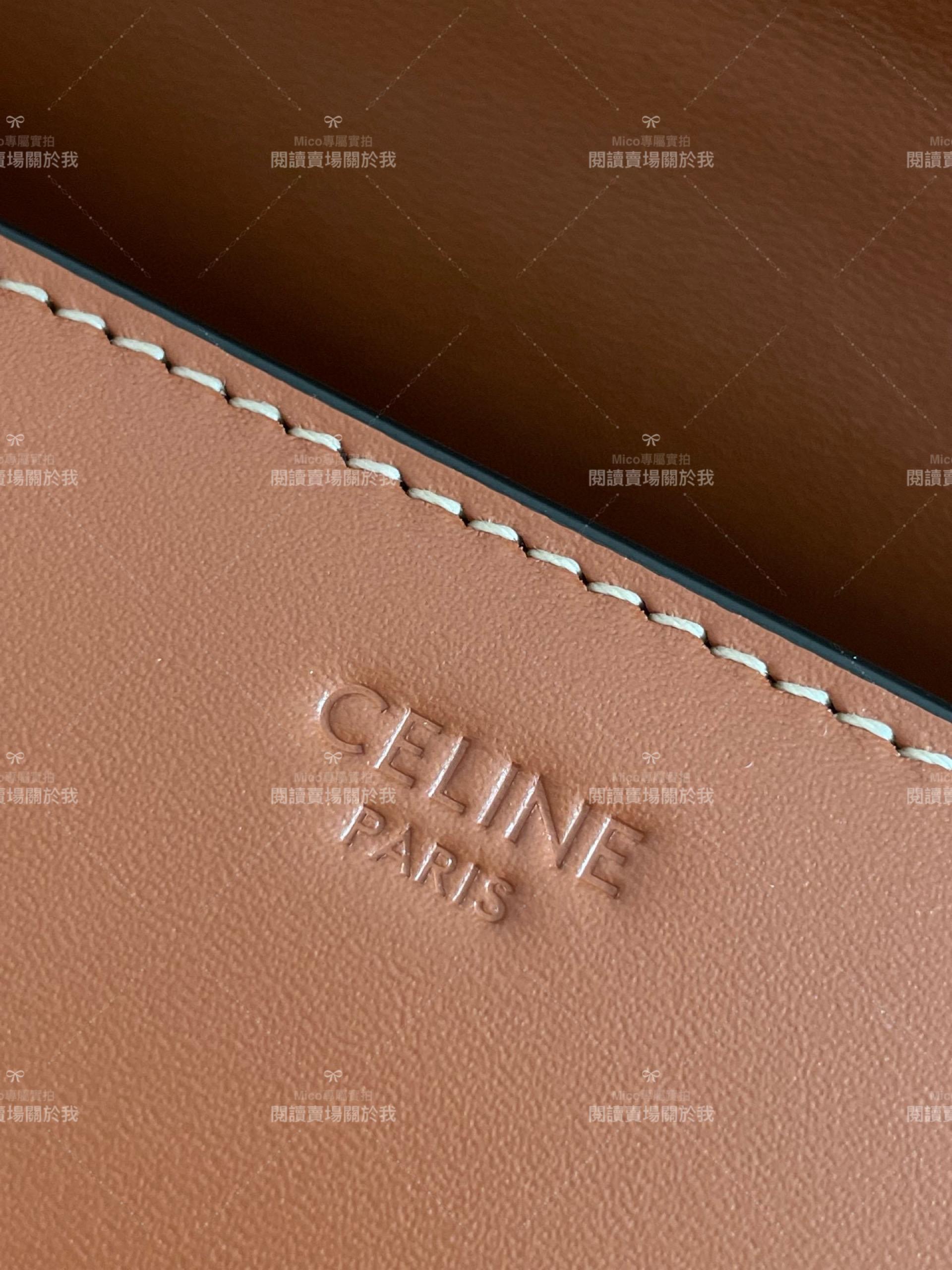 Celine 焦糖色 復古風格 手提肩背盒子包 22cm