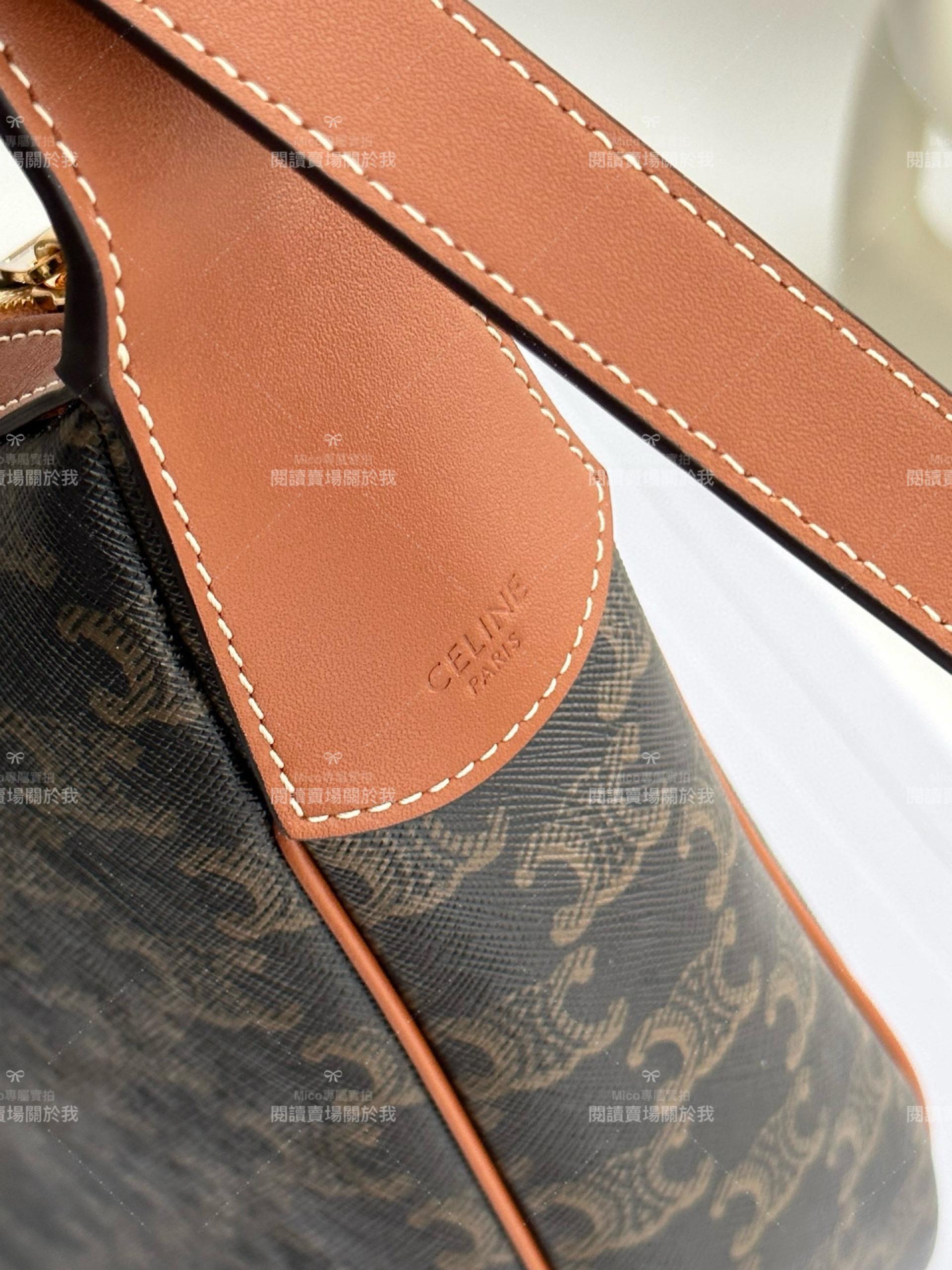 Celine 老花款 Heloise Cuir Triomphe 全皮革 hobo包 真皮 尺寸：30x28.5x8cm 低調簡約通勤包