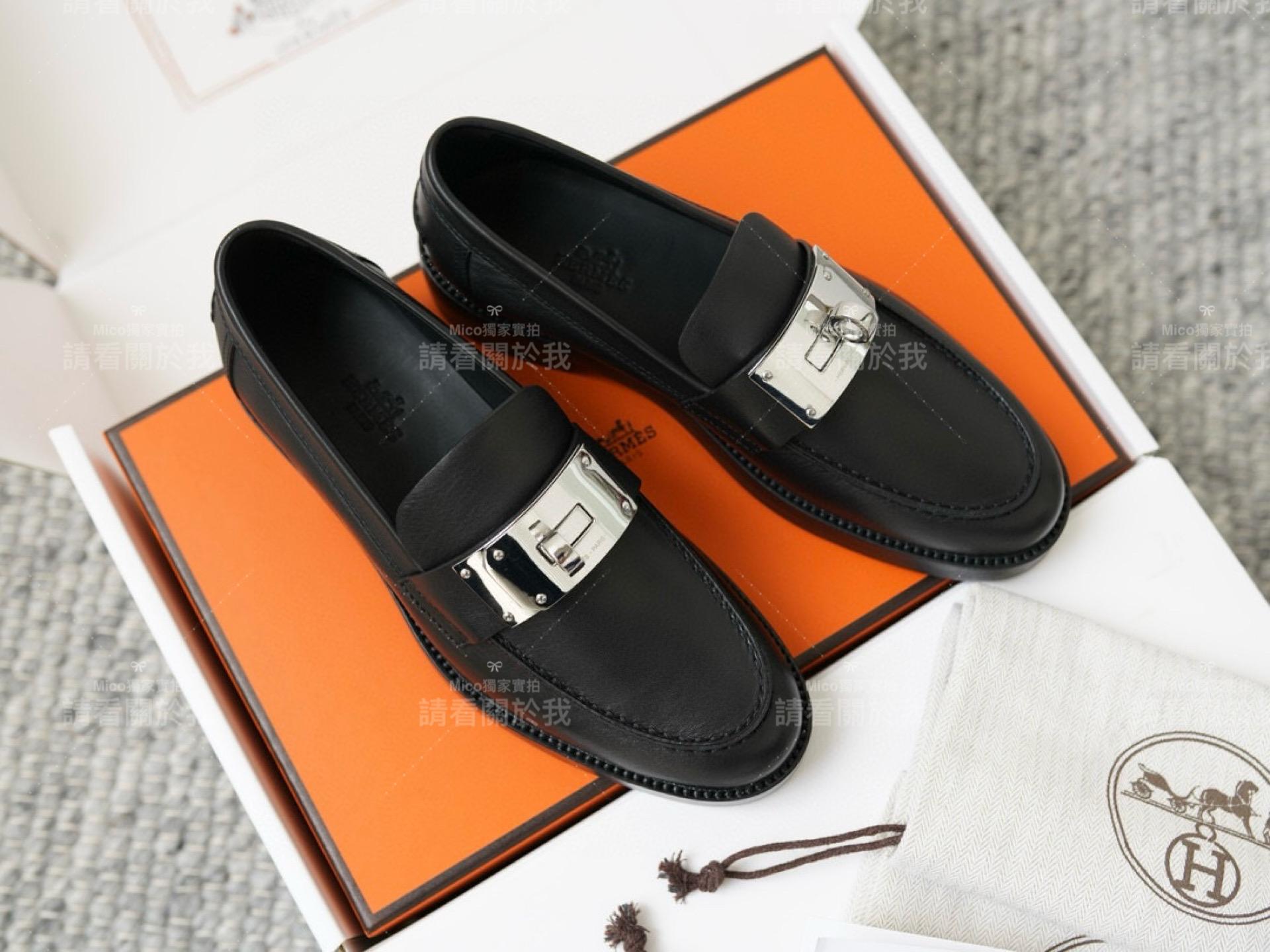 Hermes 愛馬仕家23新款 kelly大金屬釦樂福鞋 35-40