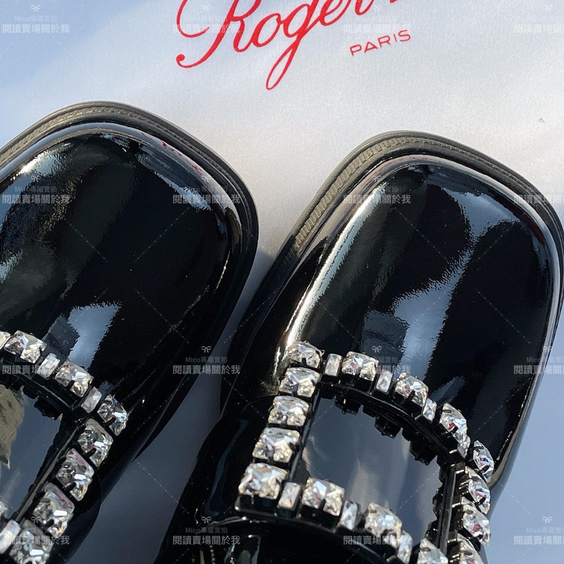 Roger Vivier | RV 防水台款 水鑽漆皮高跟短靴 粗跟短靴 9cm 35-39