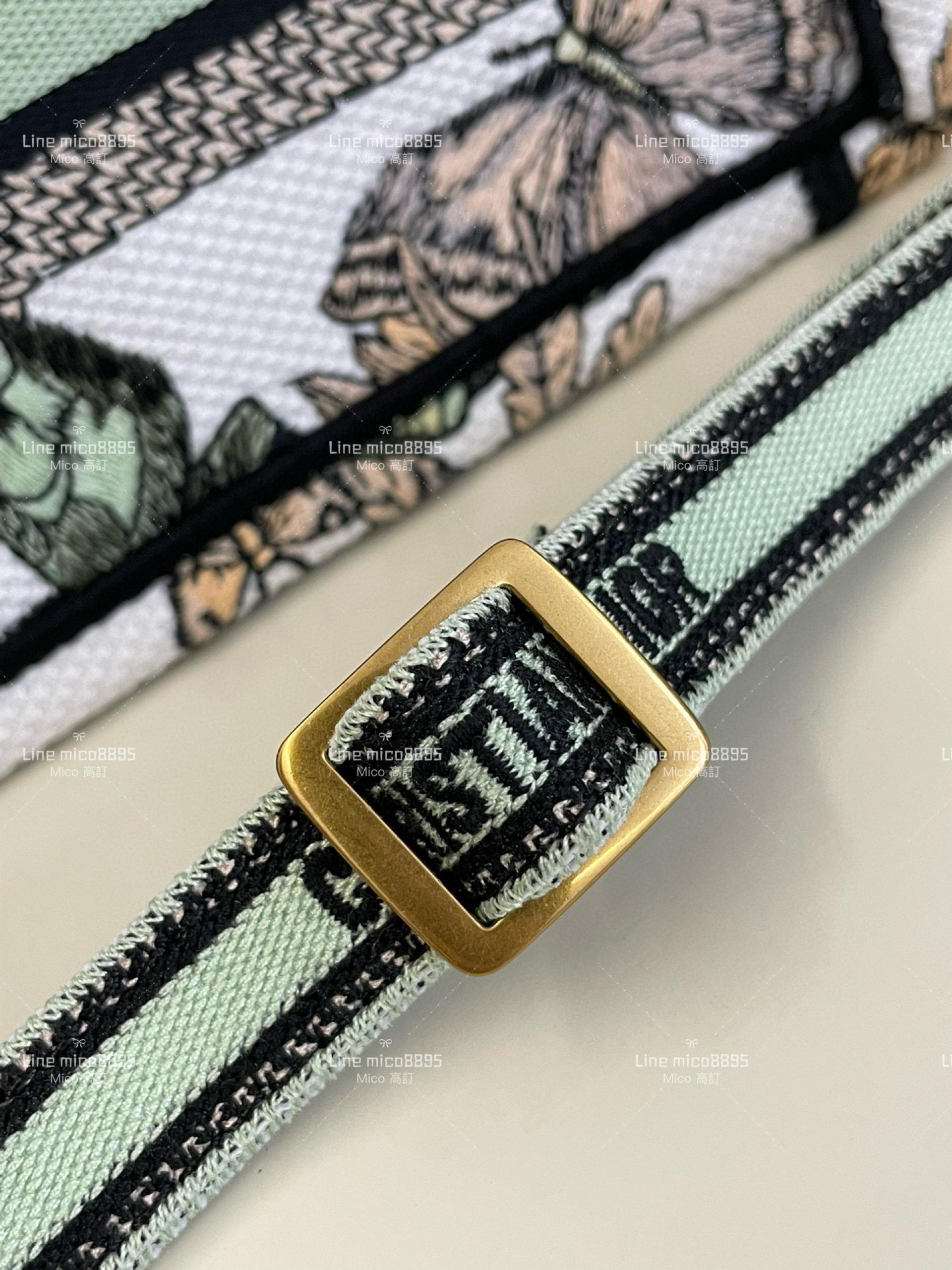 Dior 綠色蝴蝶刺繡Tote肩背包 最新秋冬系列 21cm