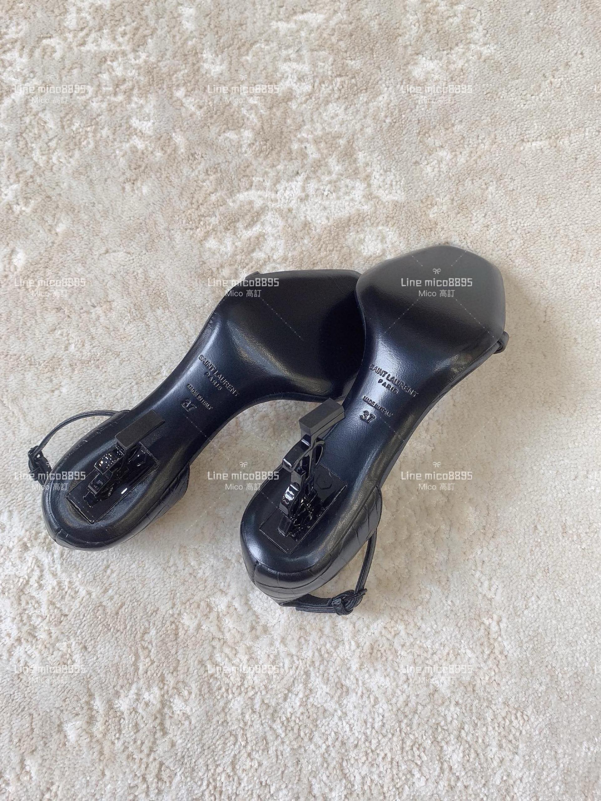 SAINT LAURENT YSL 聖羅蘭字母跟 高跟涼鞋 8.5cm 35-39