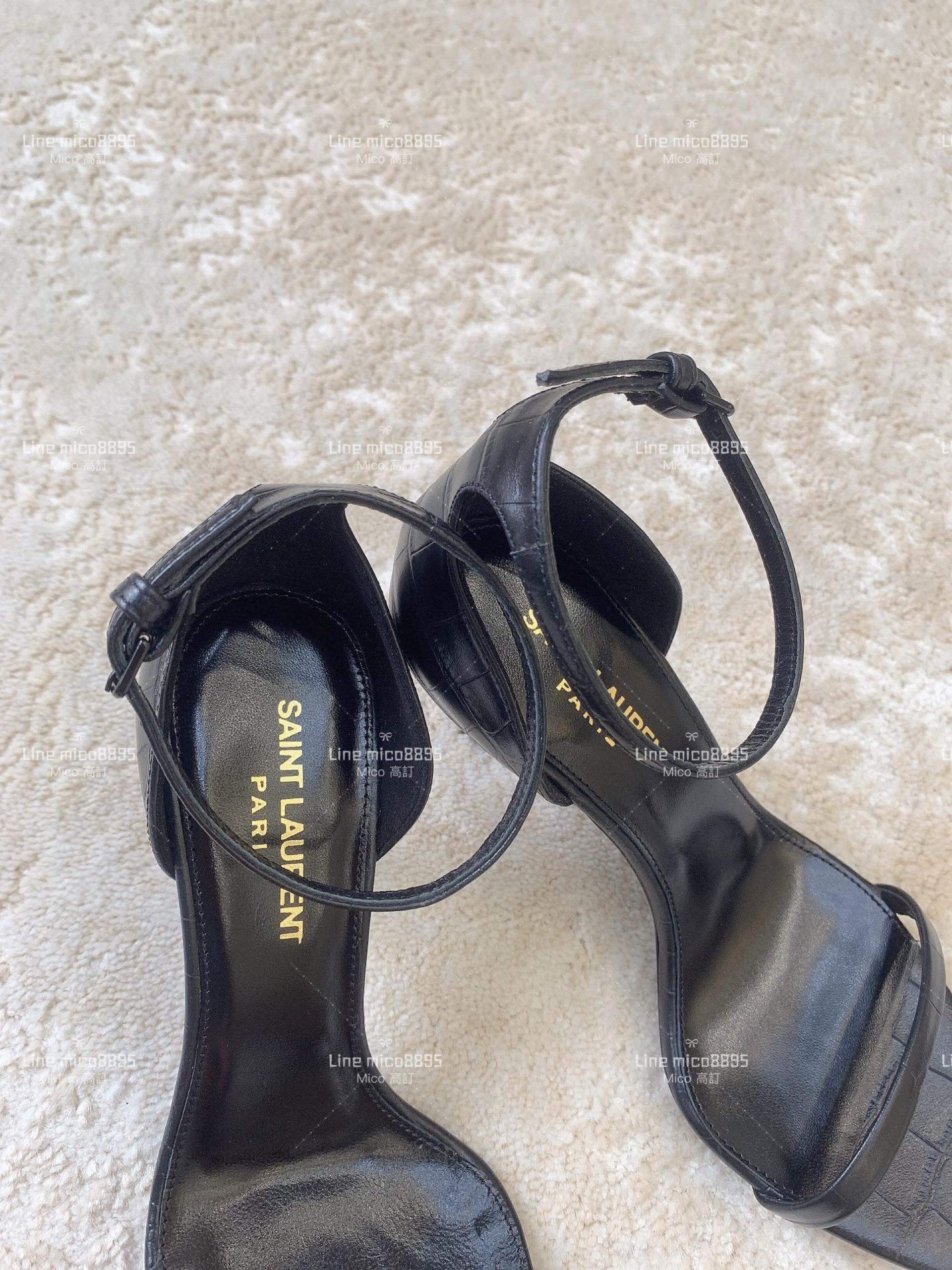 SAINT LAURENT YSL 聖羅蘭字母跟 高跟涼鞋 8.5cm 35-39