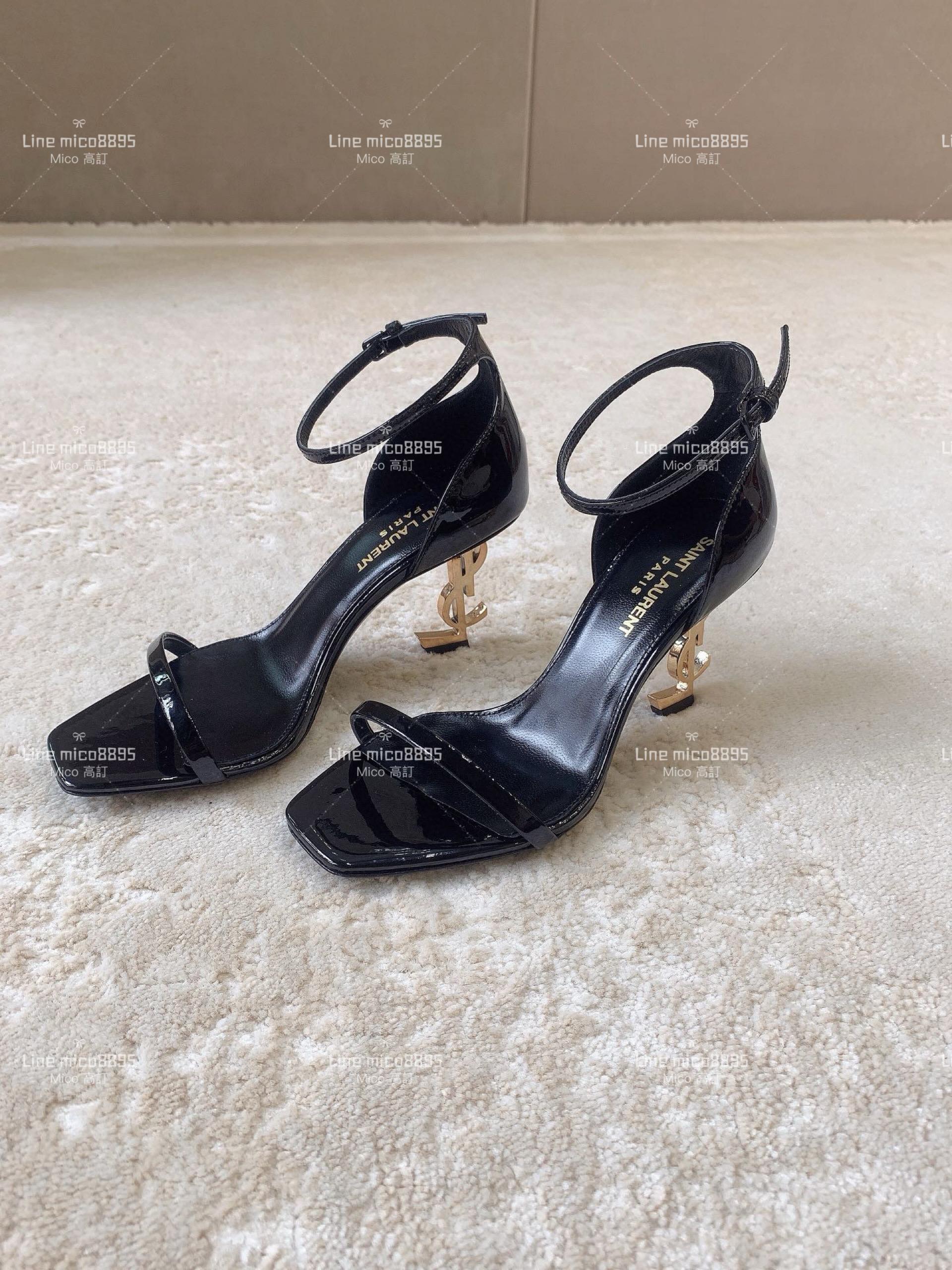 SAINT LAURENT YSL 聖羅蘭字母跟 高跟涼鞋 8.5cm 35-39