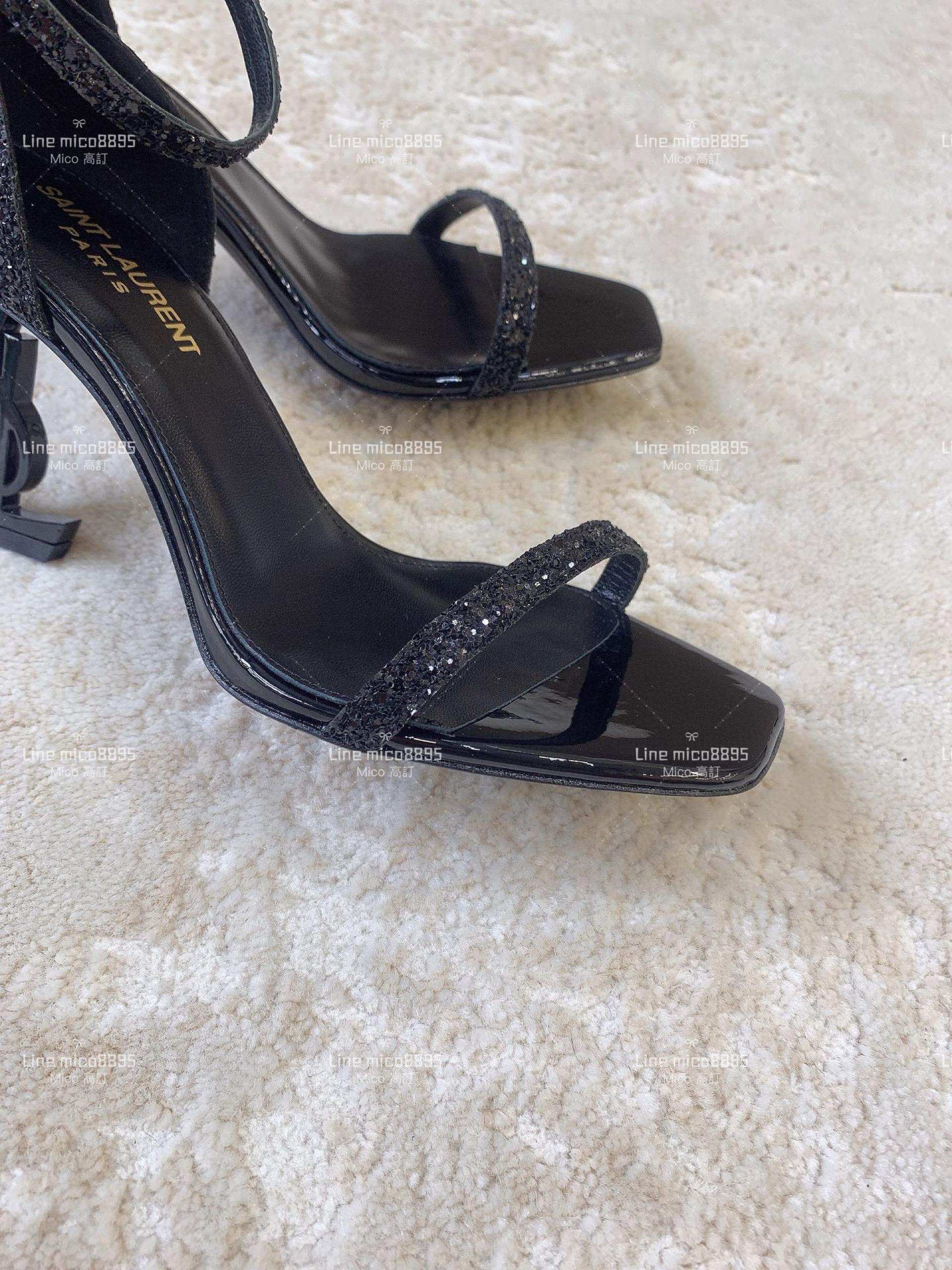 SAINT LAURENT YSL 聖羅蘭字母跟 高跟涼鞋 8.5cm 35-39