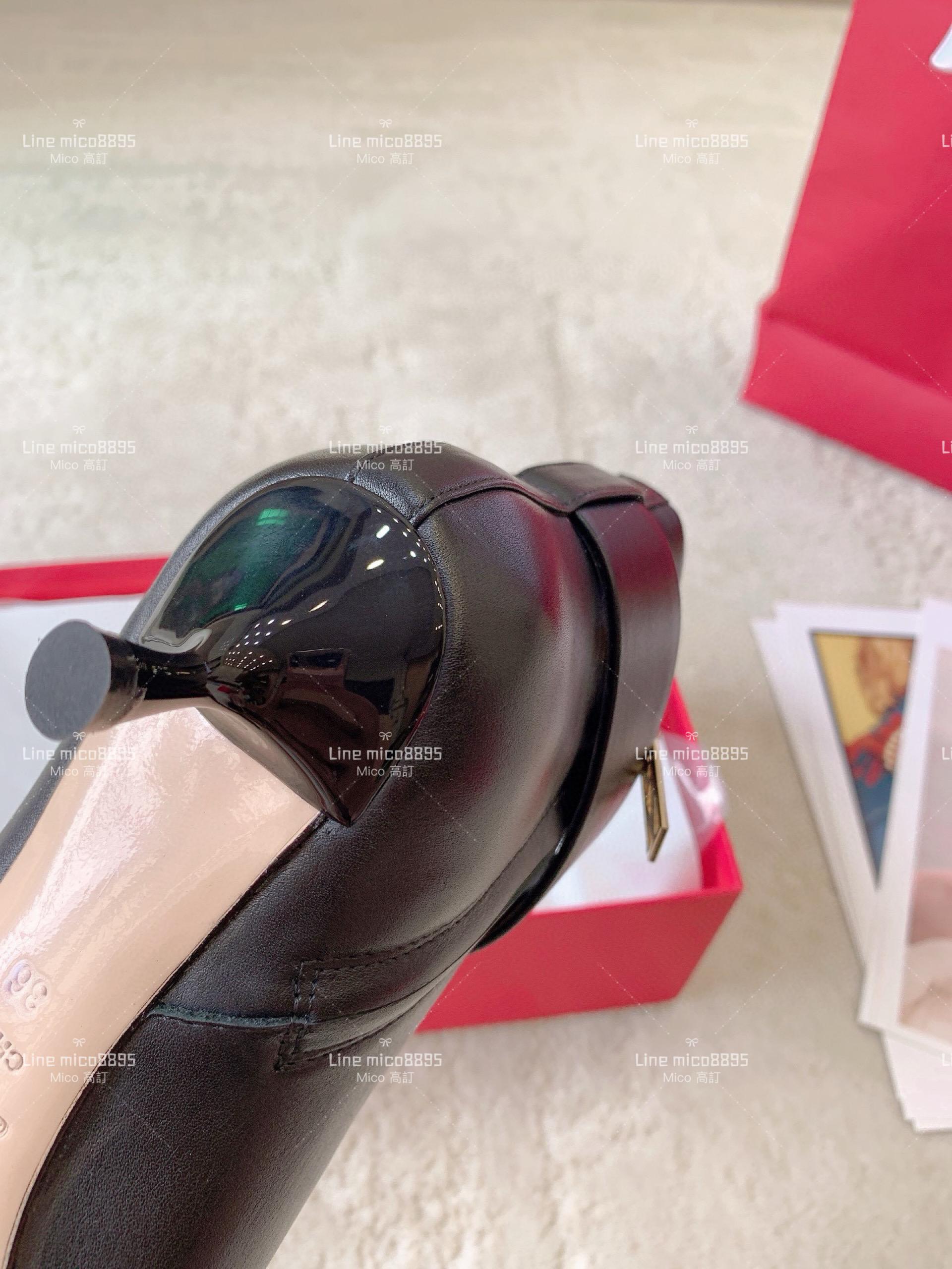 Roger vivier 秋冬新款 小牛皮黑色 水鑽高跟短靴 踝靴 4.5cm 34-39