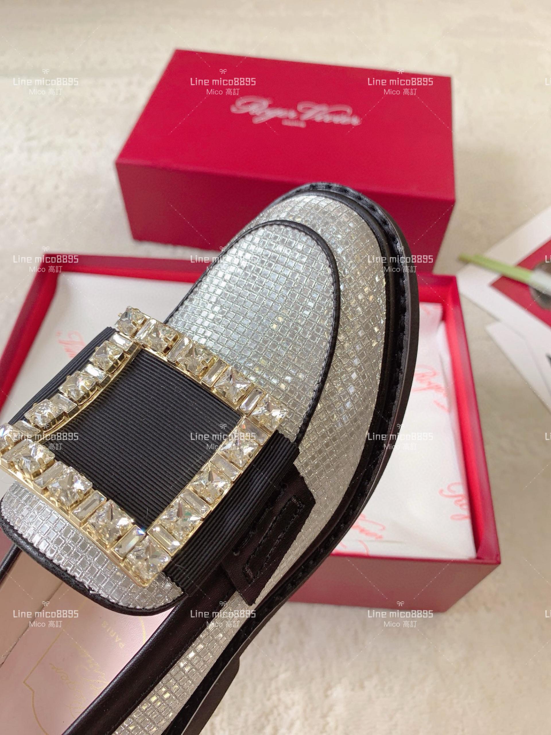 Roger Vivier | RV Yorkdale 新款樂福鞋 銀色/鑽釦 休閒鞋/女鞋 35-40