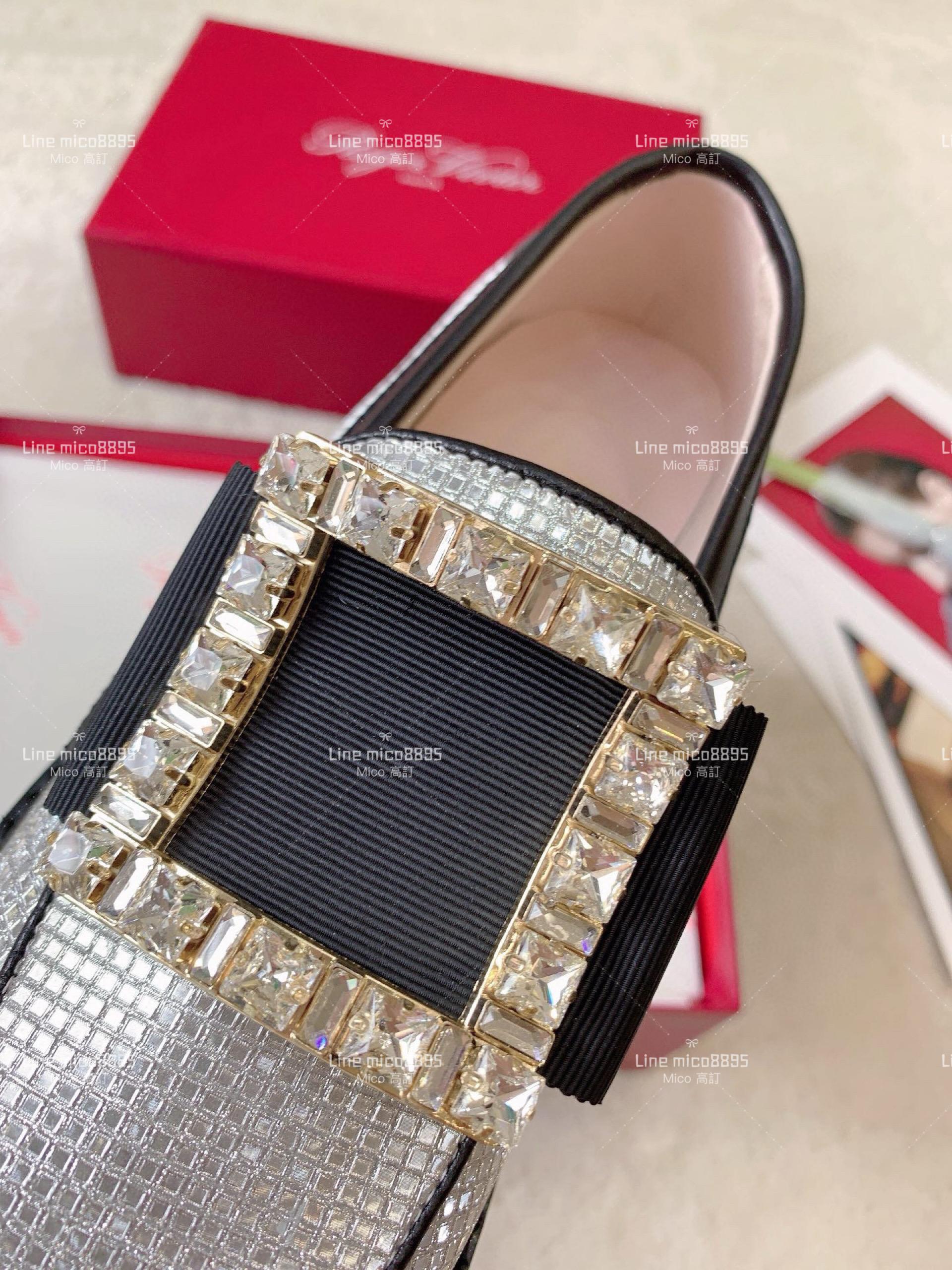 Roger Vivier | RV Yorkdale 新款樂福鞋 銀色/鑽釦 休閒鞋/女鞋 35-40