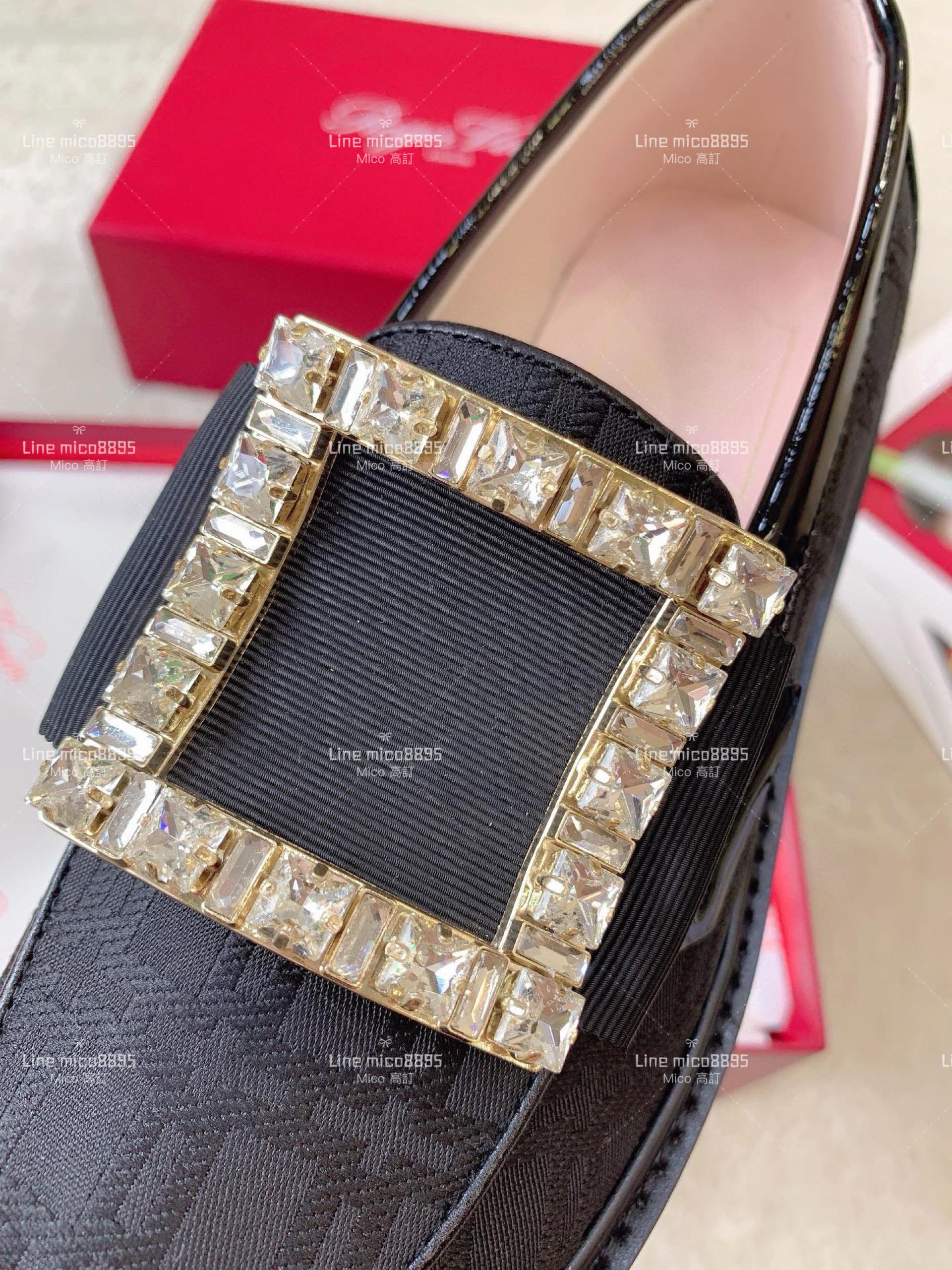 Roger Vivier | RV Yorkdale 新款樂福鞋 布面暗紋/鑽釦 休閒鞋/女鞋 35-40