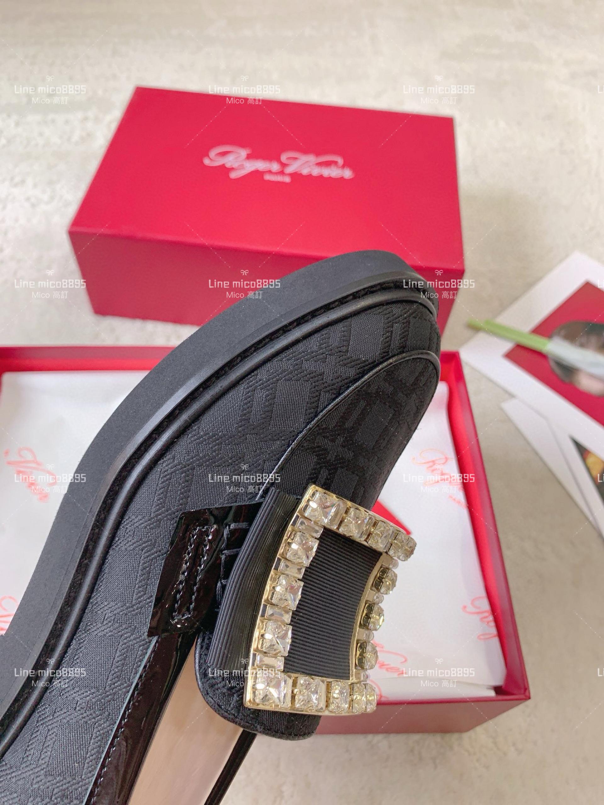 Roger Vivier | RV Yorkdale 新款樂福鞋 布面暗紋/鑽釦 休閒鞋/女鞋 35-40