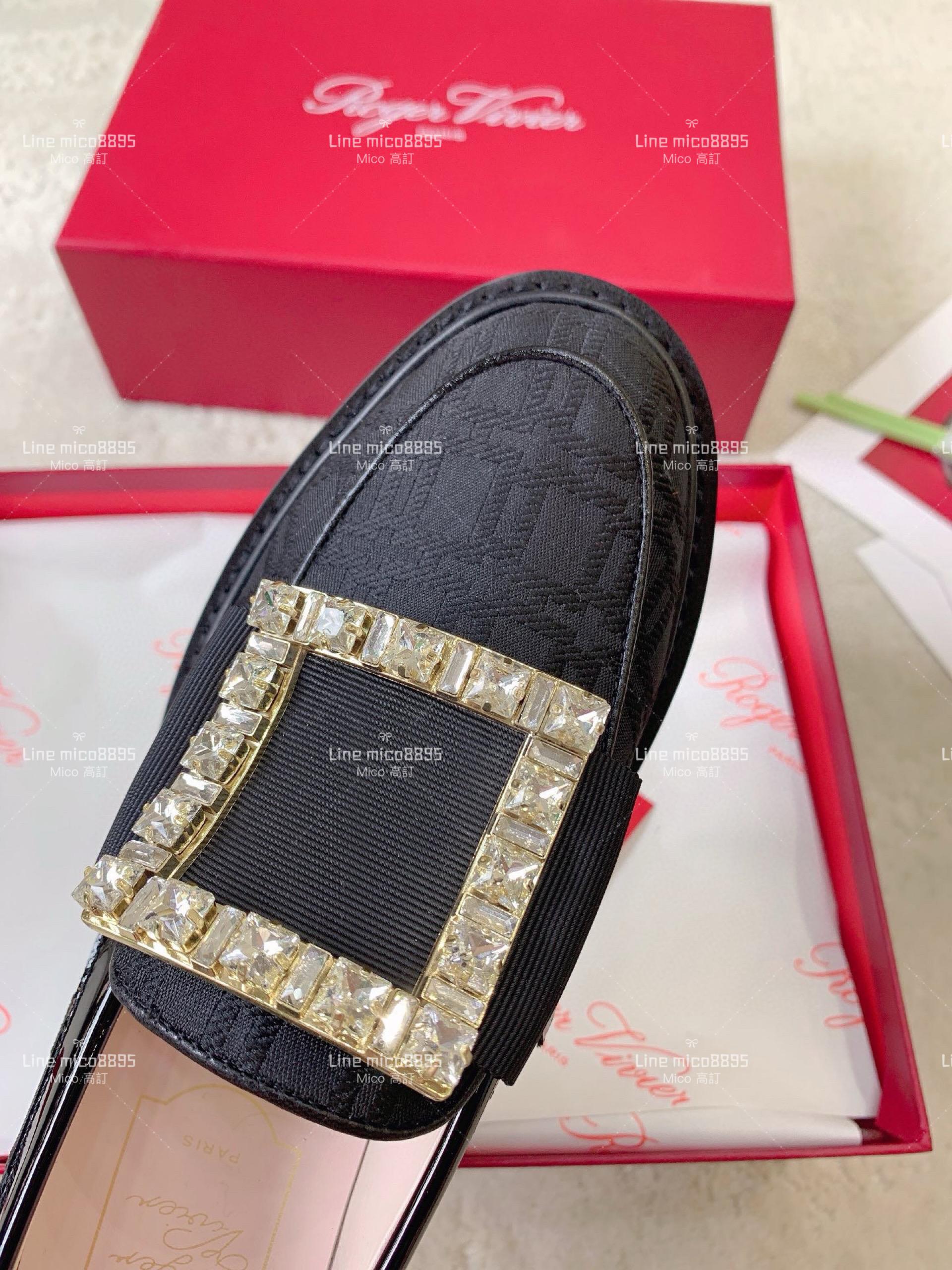 Roger Vivier | RV Yorkdale 新款樂福鞋 布面暗紋/鑽釦 休閒鞋/女鞋 35-40