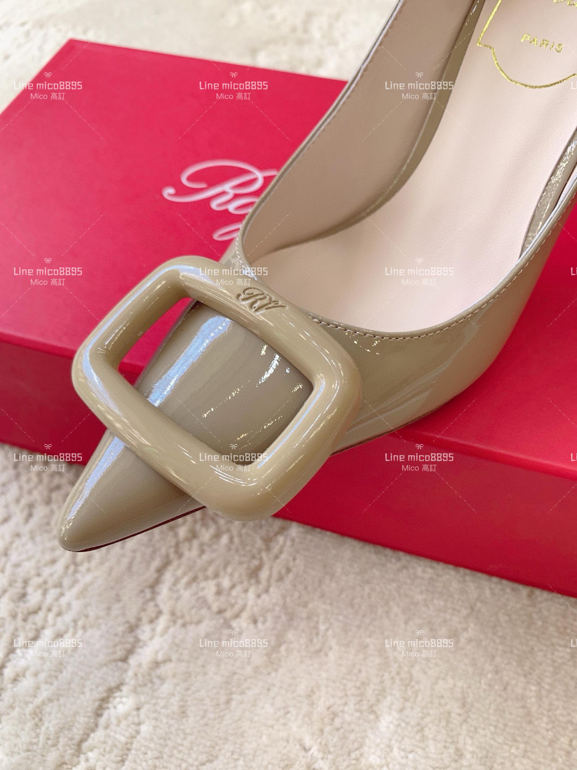 Roger Vivier | RV Choc系列 裸色系 尖頭漆皮高跟鞋 8.5cm 35-39