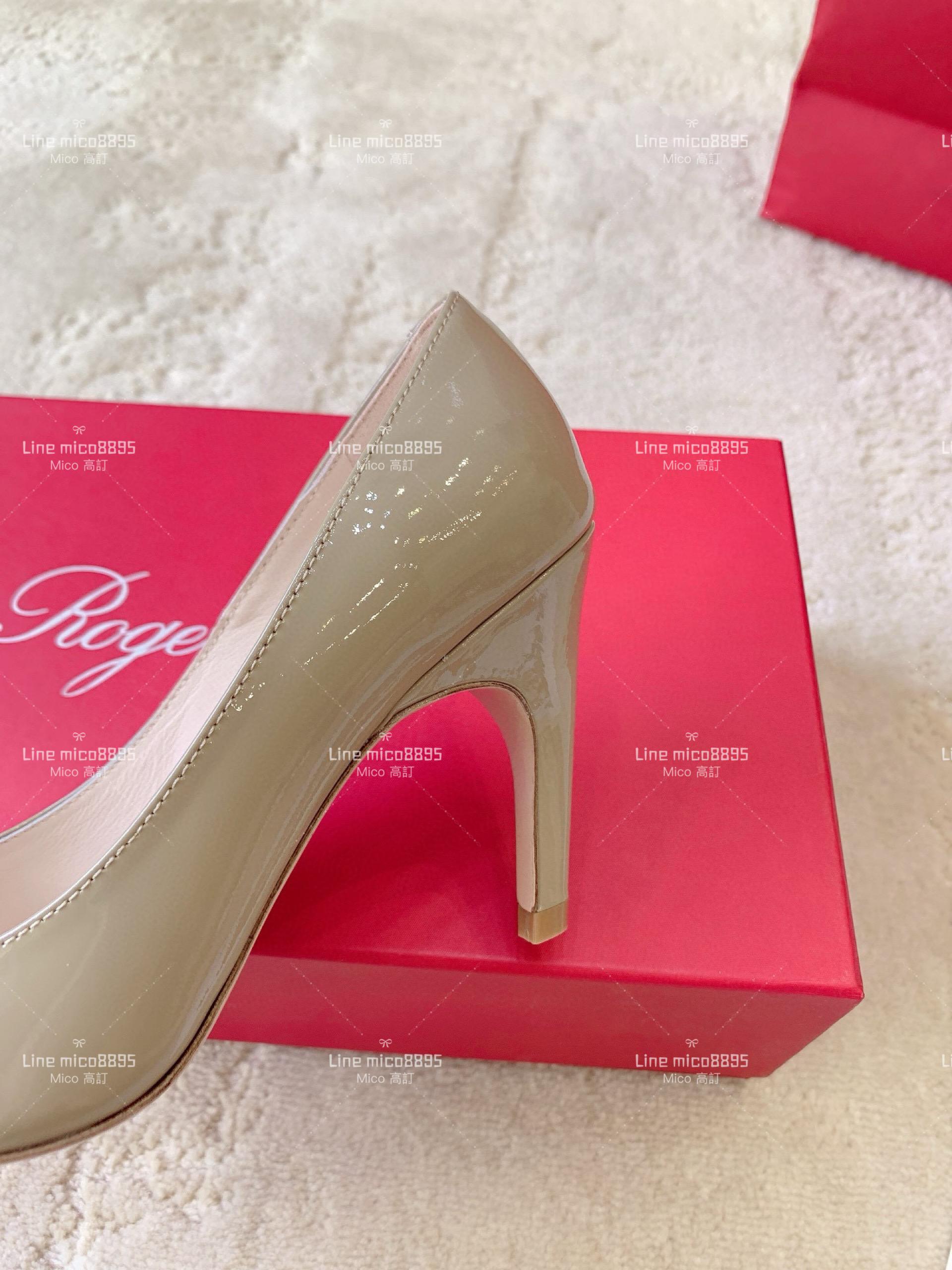 Roger Vivier | RV Choc系列 裸色系 尖頭漆皮高跟鞋 8.5cm 35-39