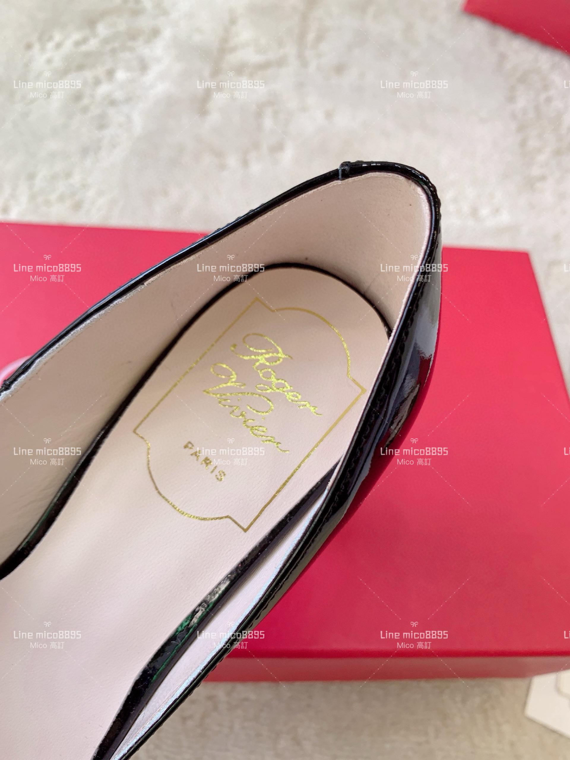 Roger Vivier | RV Choc系列 黑色 尖頭漆皮高跟鞋 8.5cm 35-39