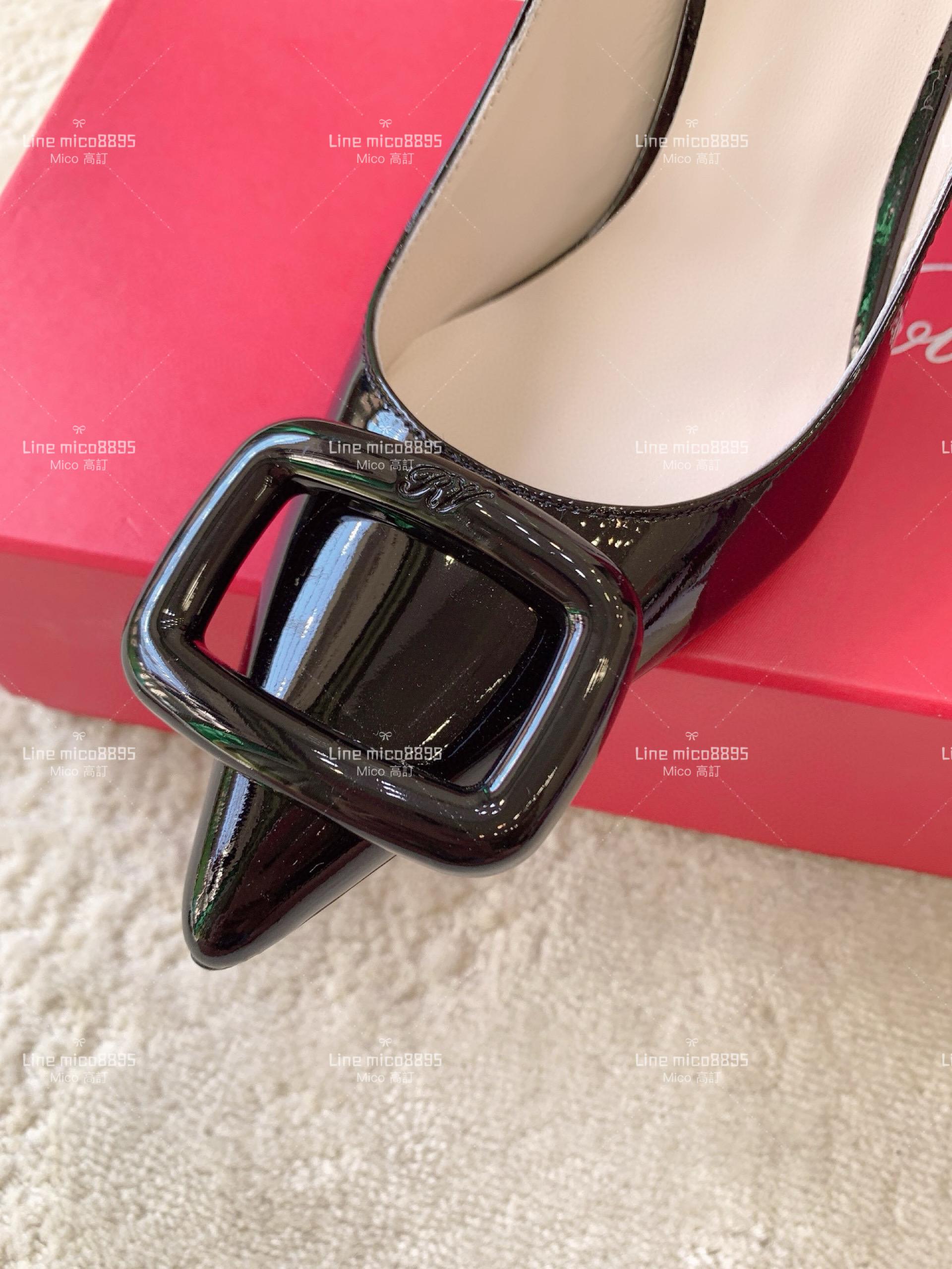 Roger Vivier | RV Choc系列 黑色 尖頭漆皮高跟鞋 8.5cm 35-39